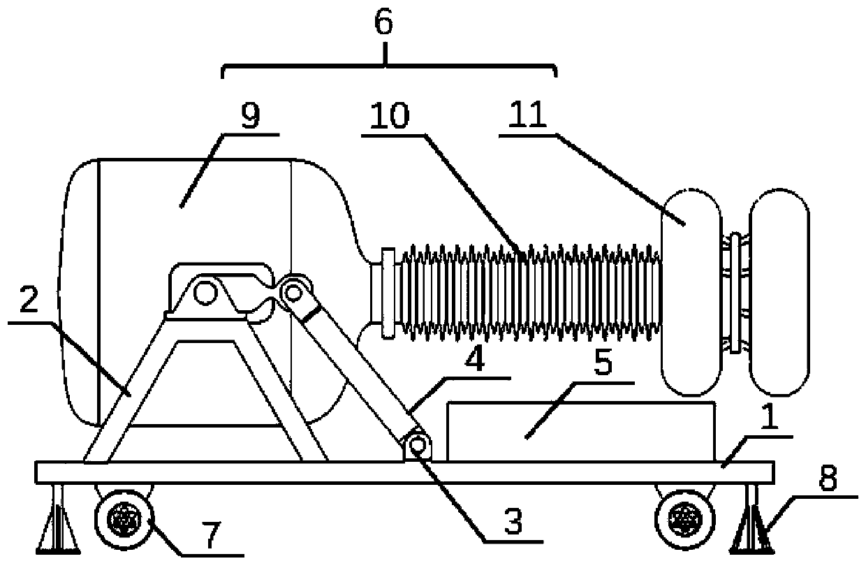 Self-rising and falling large-capacity non-partial discharge test transformer platform and test method used in converter valve hall