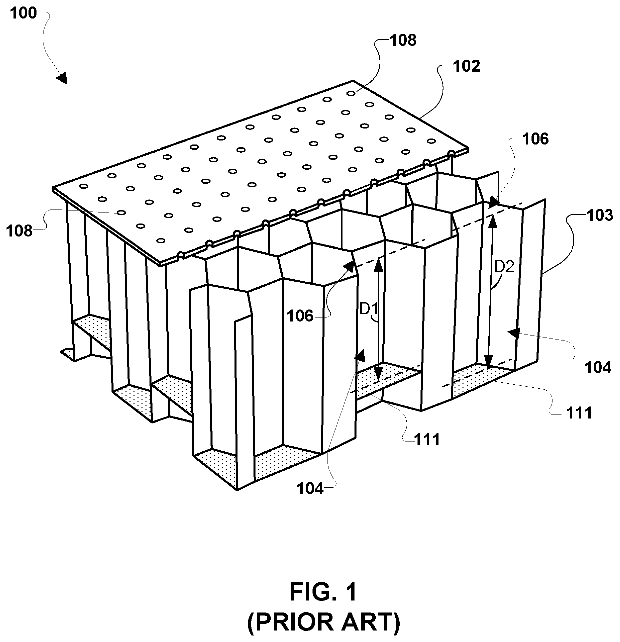 Low drag, variable-depth acoustic liner