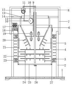 Feed mixing and drying device for animal husbandry