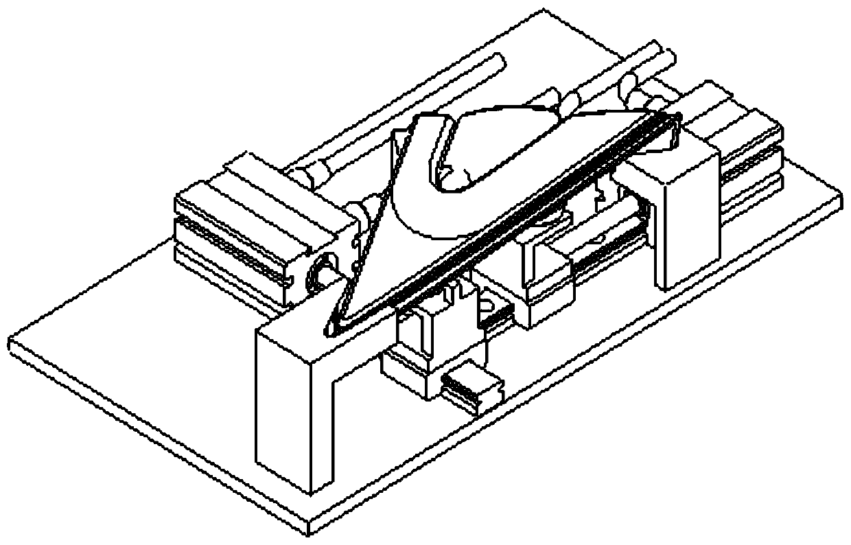 Triangular decoration plate buckle assembling device