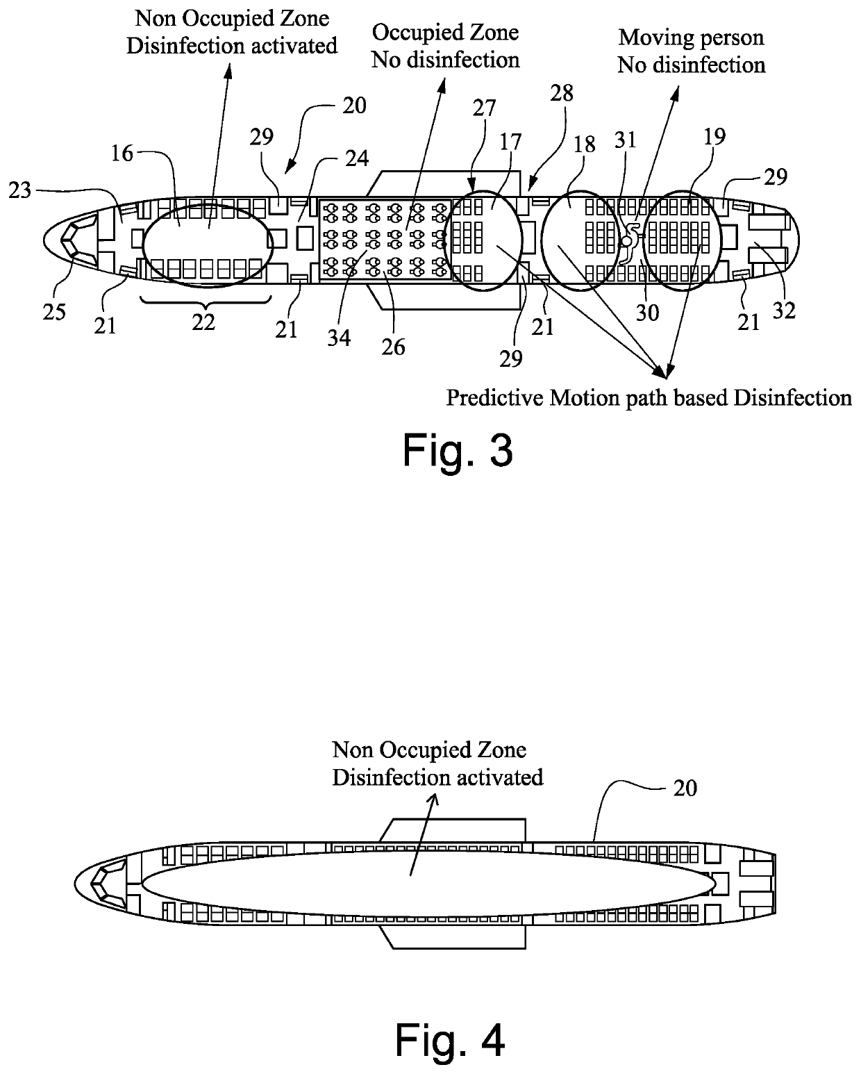 Aircraft cabin disinfection system