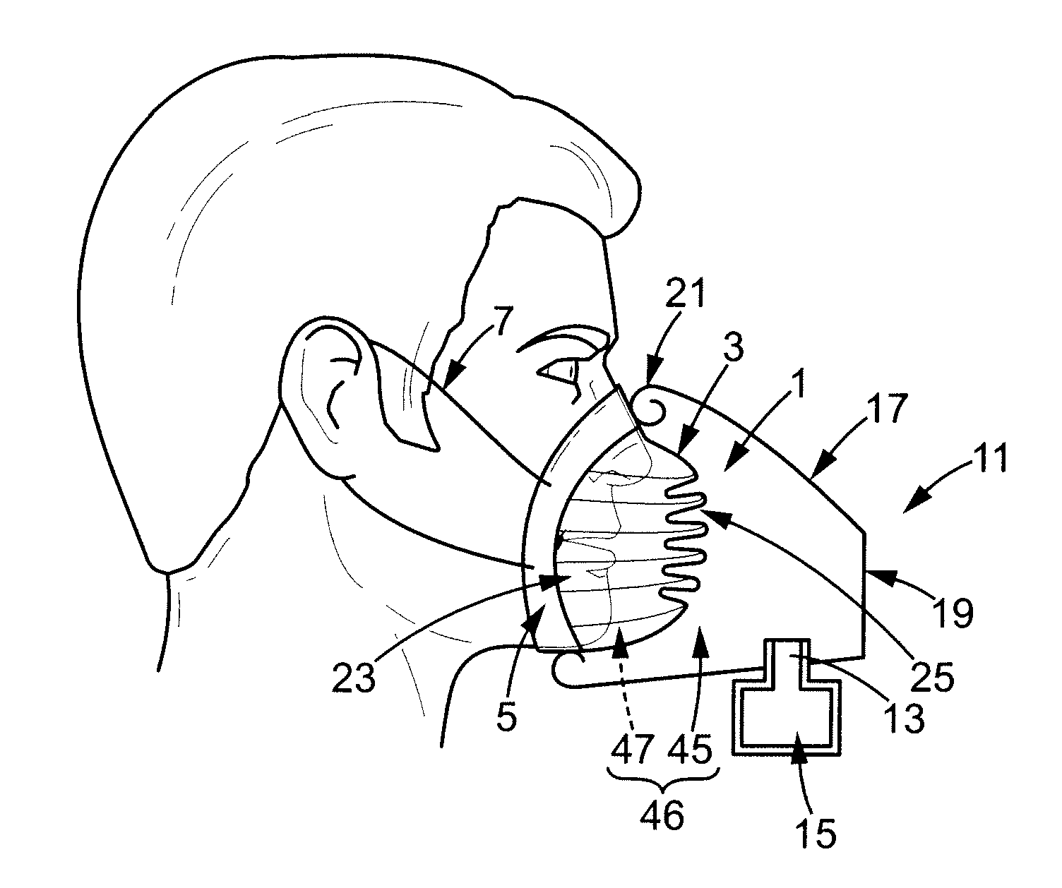 Hygienic mask for aircraft crewmember and a mask assembly comprising the hygienic mask