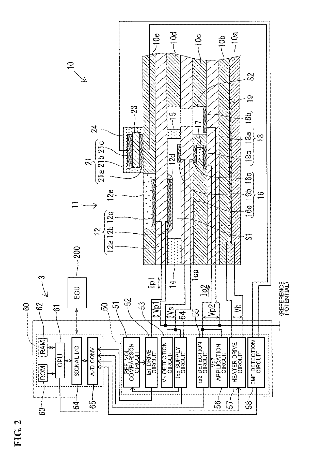 Gas sensor element, heater and gas sensor