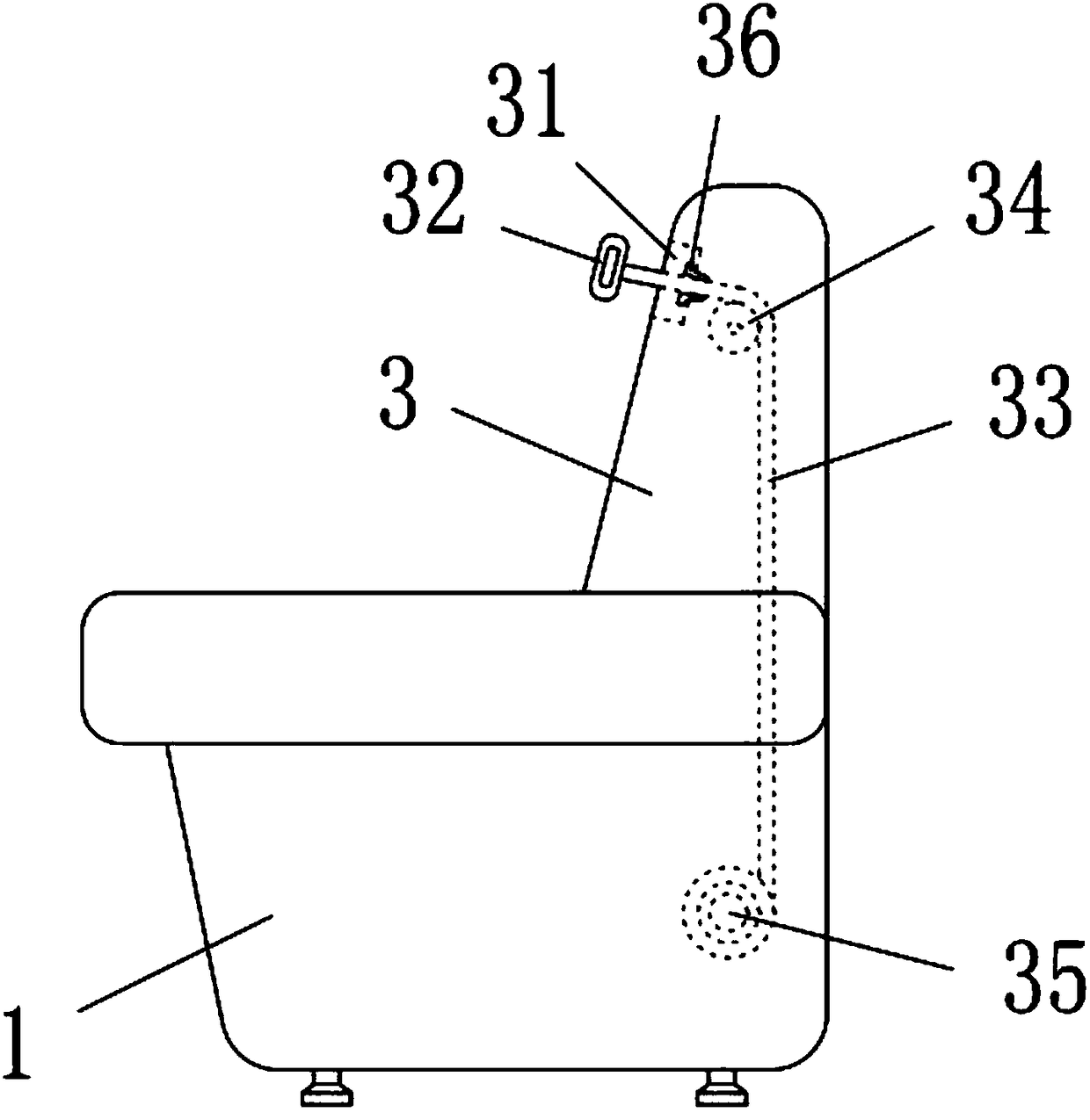 Sofa with pull rope mechanism