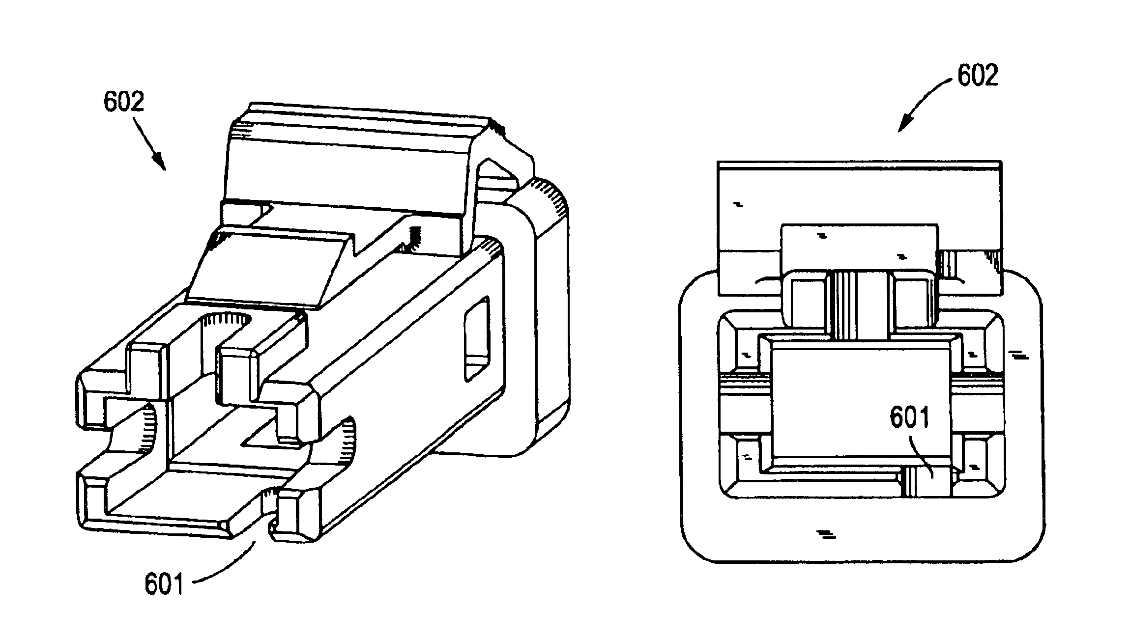 Connector and receptacle containing a physical security feature