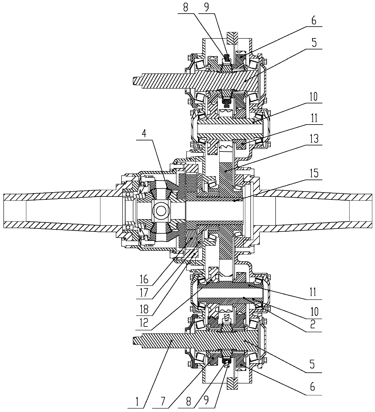 Dual-motor transverse gear-shiftable electric drive axle speed reducer assembly