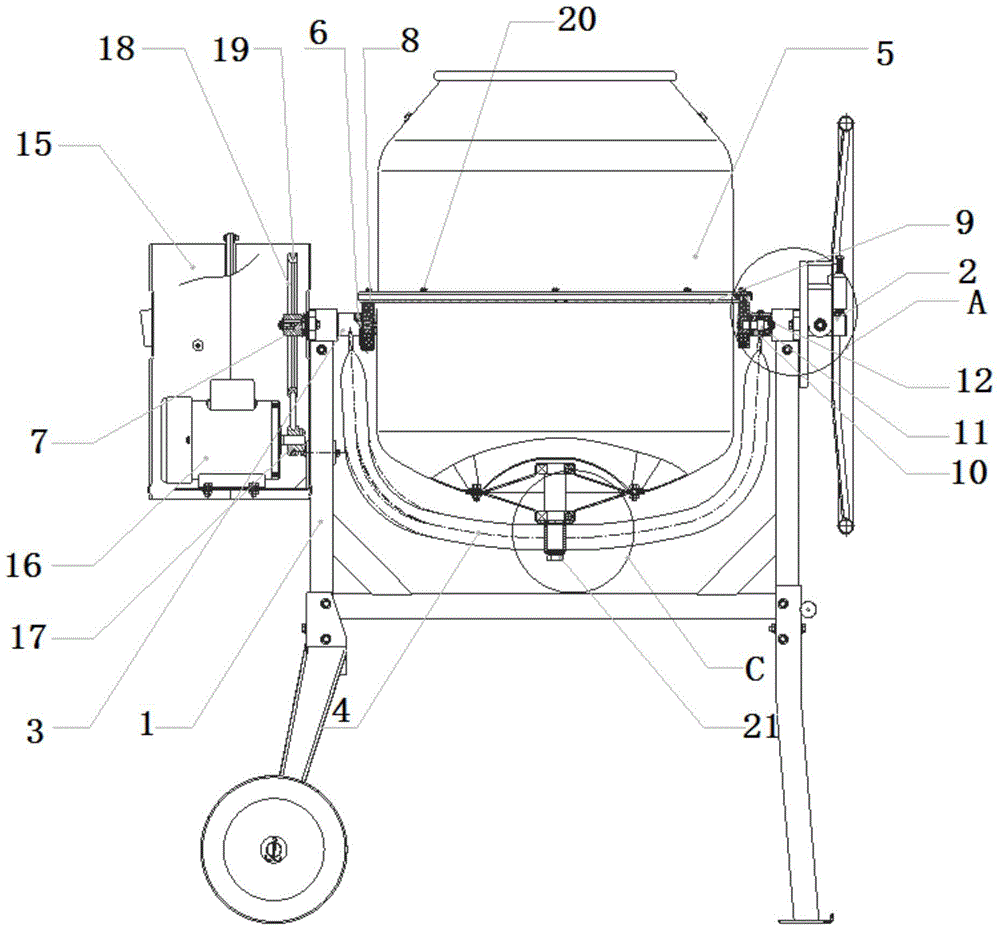 New type mixer power transmission mechanism