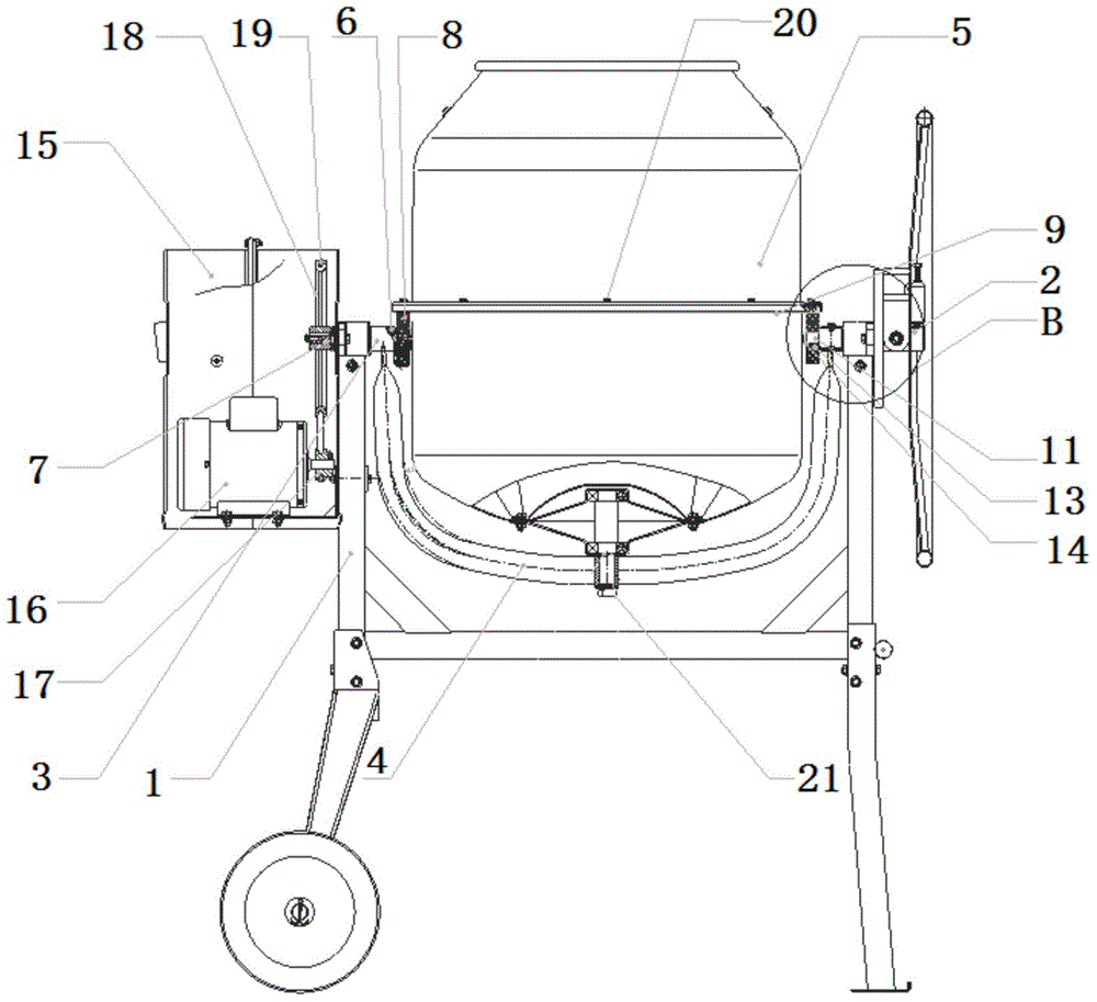 New type mixer power transmission mechanism