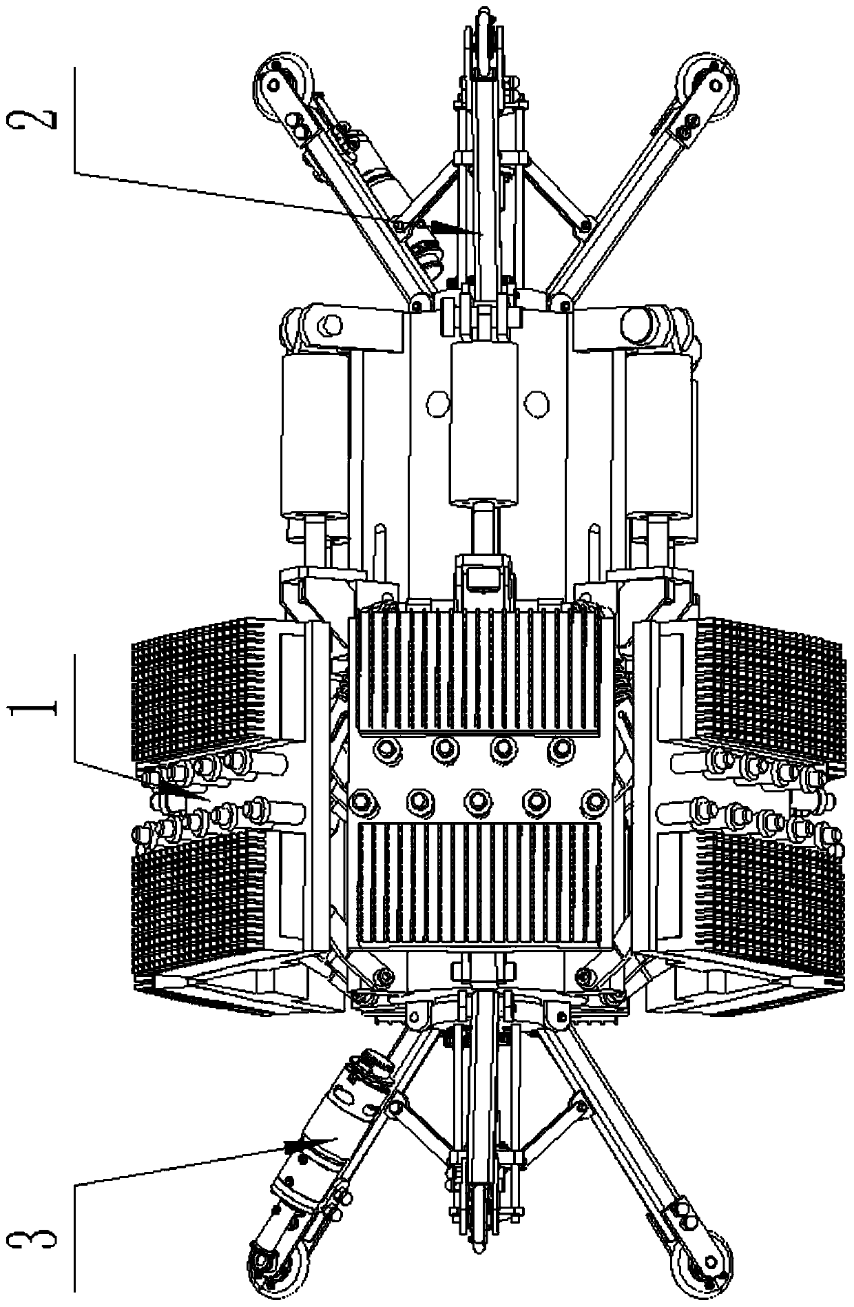 Pipeline magnetic flux leakage internal detection device capable of performing variable diameter measuring and variable diameter moving actively