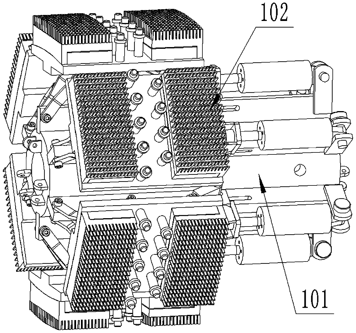 Pipeline magnetic flux leakage internal detection device capable of performing variable diameter measuring and variable diameter moving actively