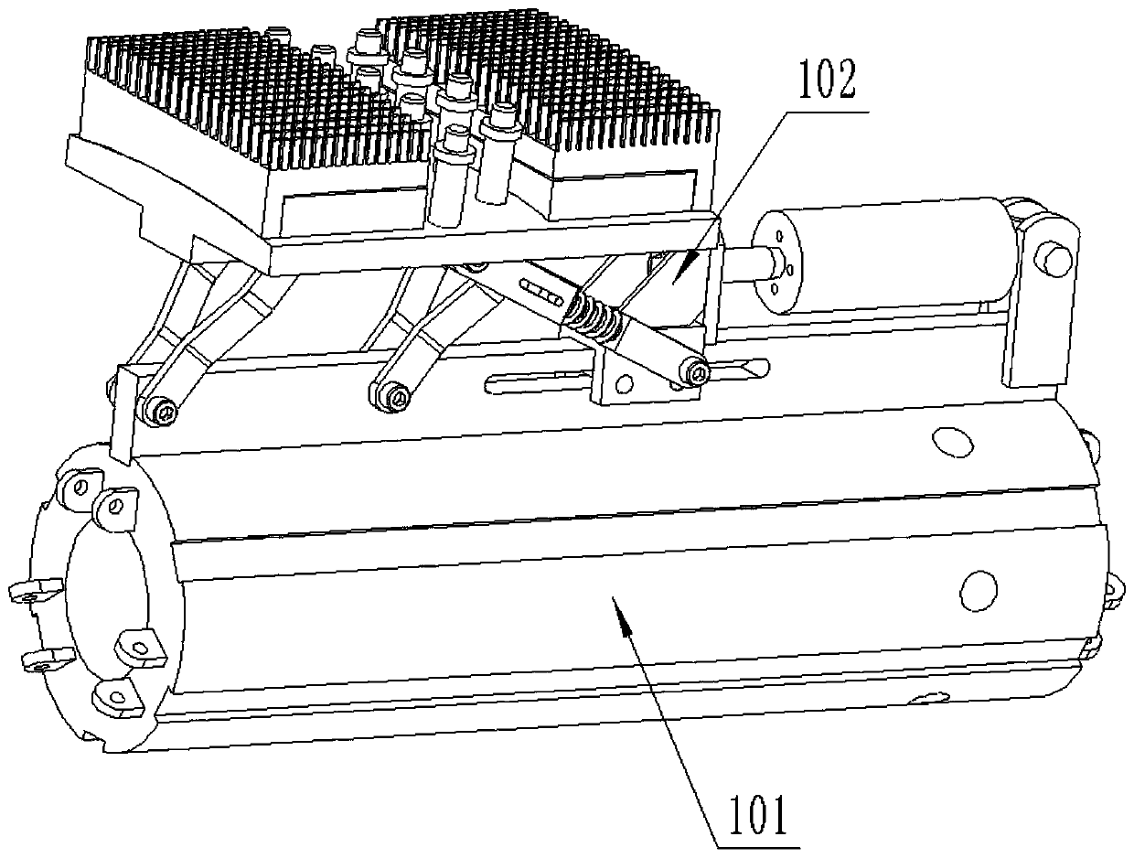 Pipeline magnetic flux leakage internal detection device capable of performing variable diameter measuring and variable diameter moving actively