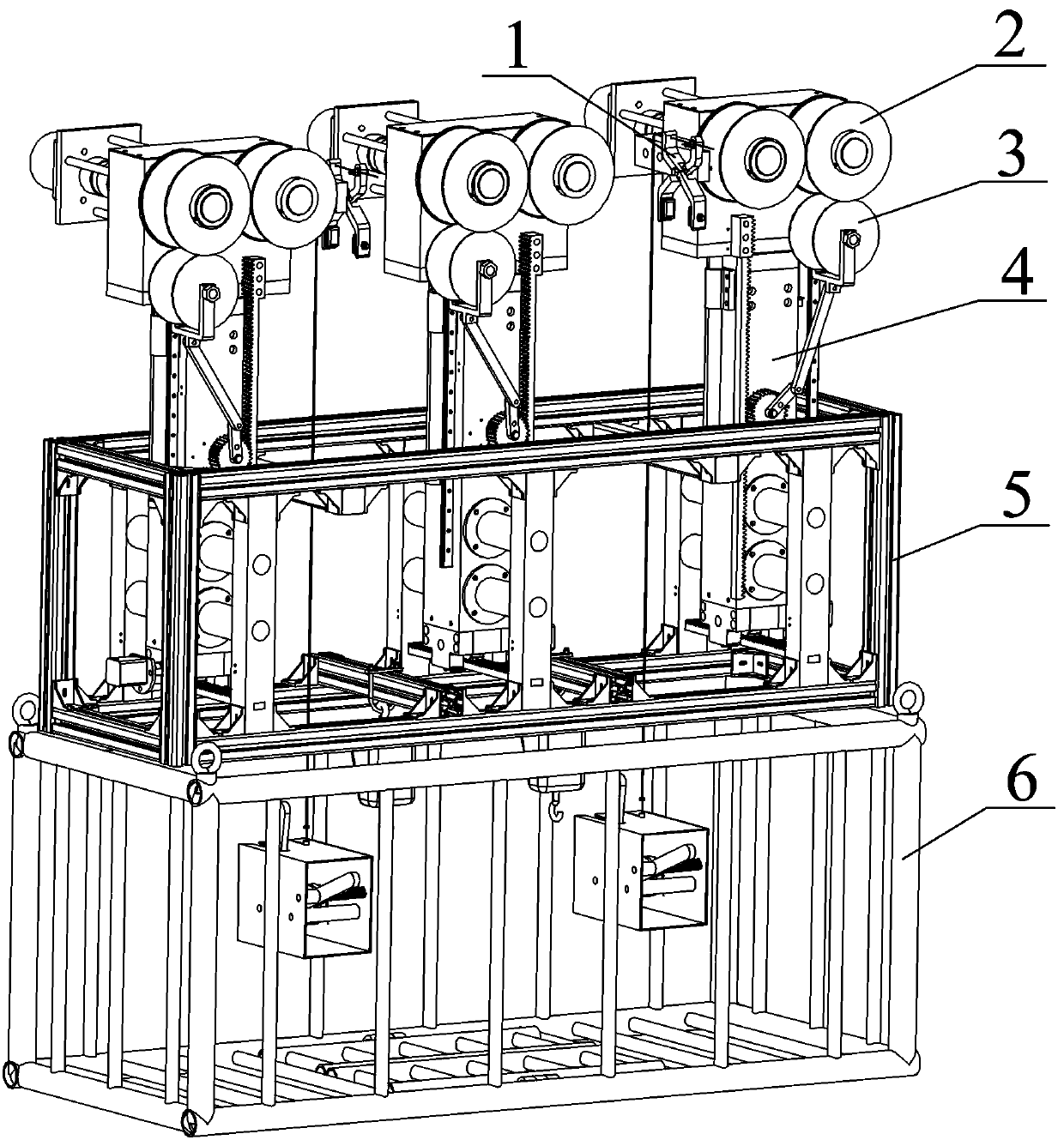 High-voltage transmission line rescue robot and using method