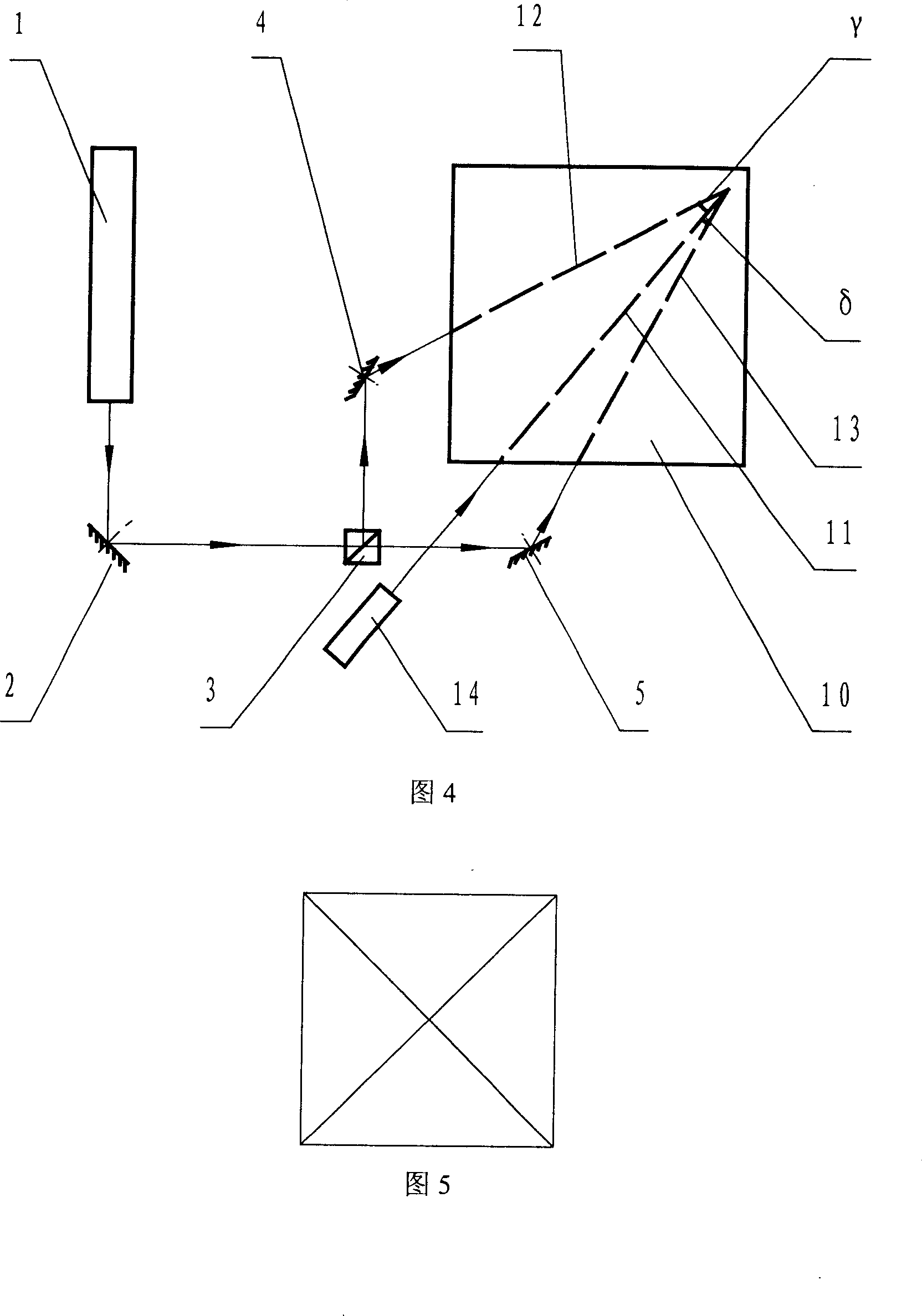 Method for determining angular separation between two laser bean in concave surface holographic grating production light path