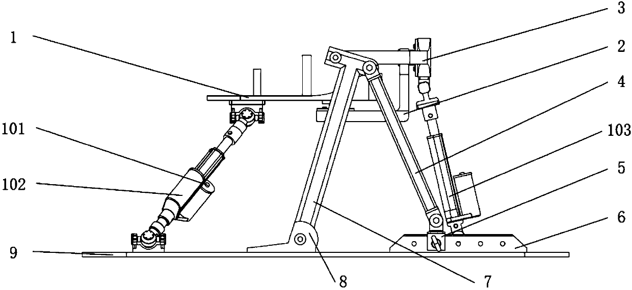 Three-degree-of-freedom parallel mechanism ankle joint recovery device