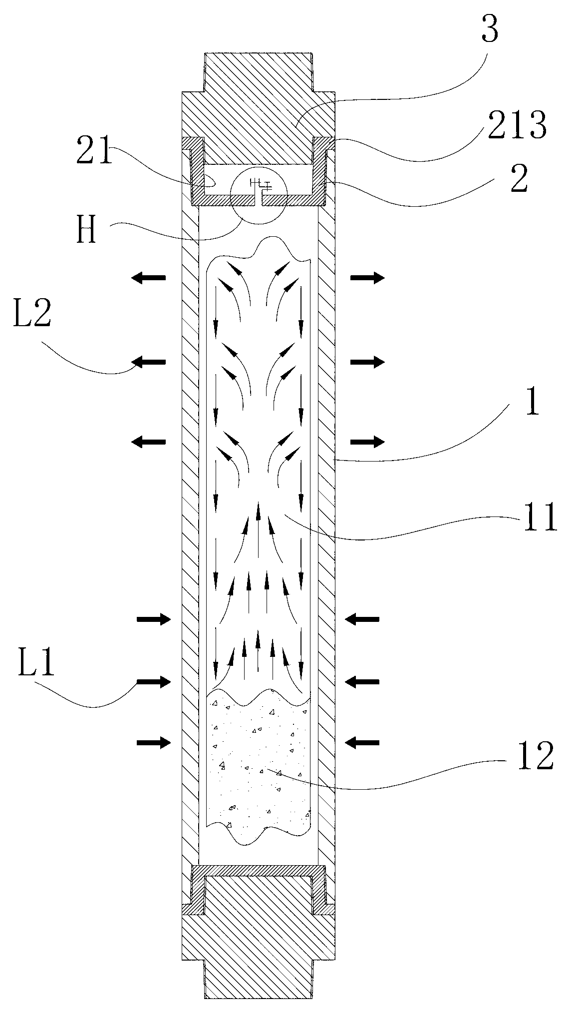 Producing well shaft combined gravity assisted heat pipe