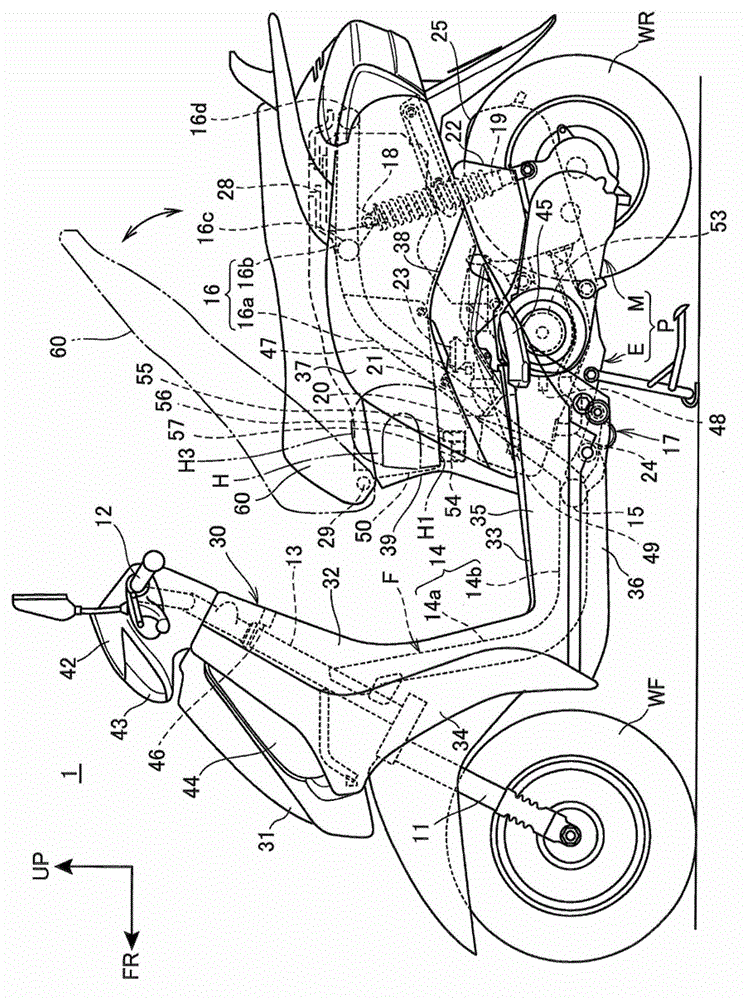 Mobile terminal support structure for saddle-riding vehicles