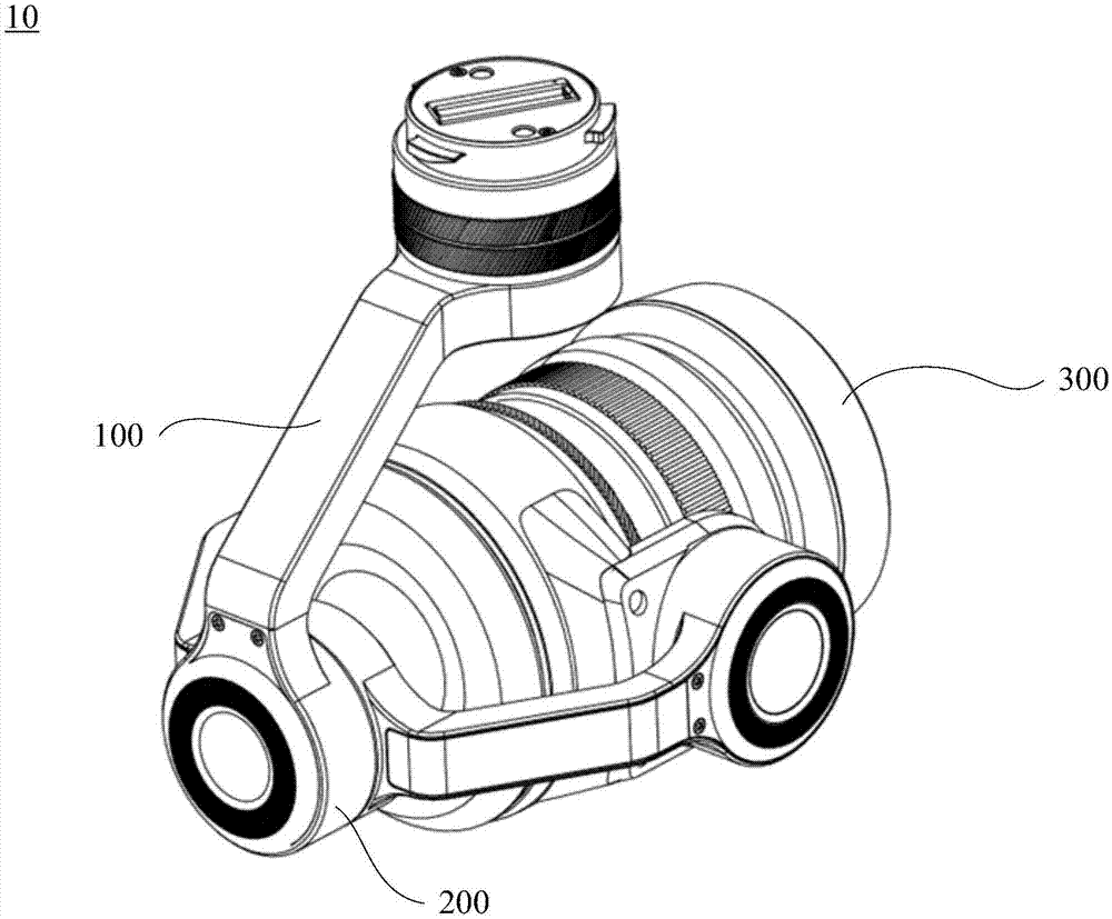 Connecting device, pantilt assembly having same and shooting assembly