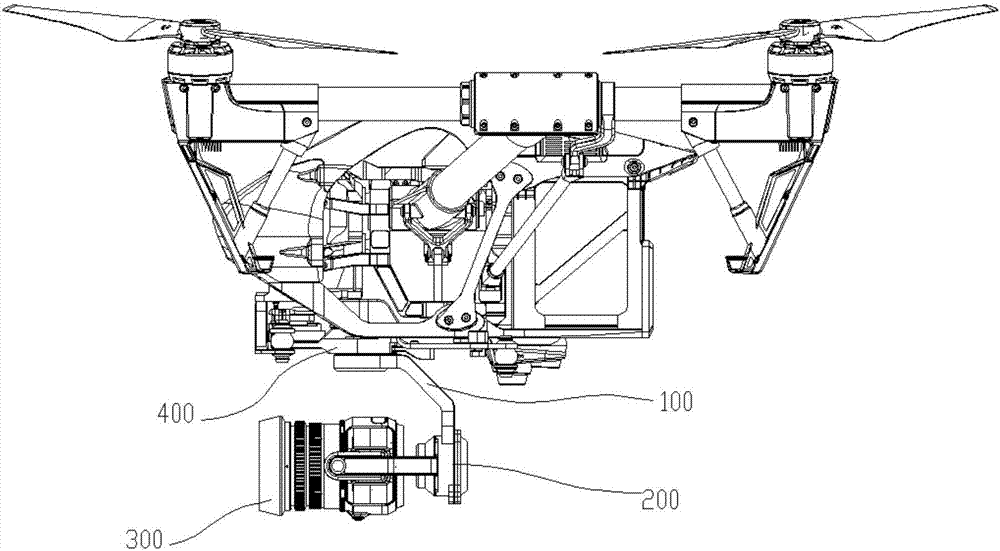 Connecting device, pantilt assembly having same and shooting assembly