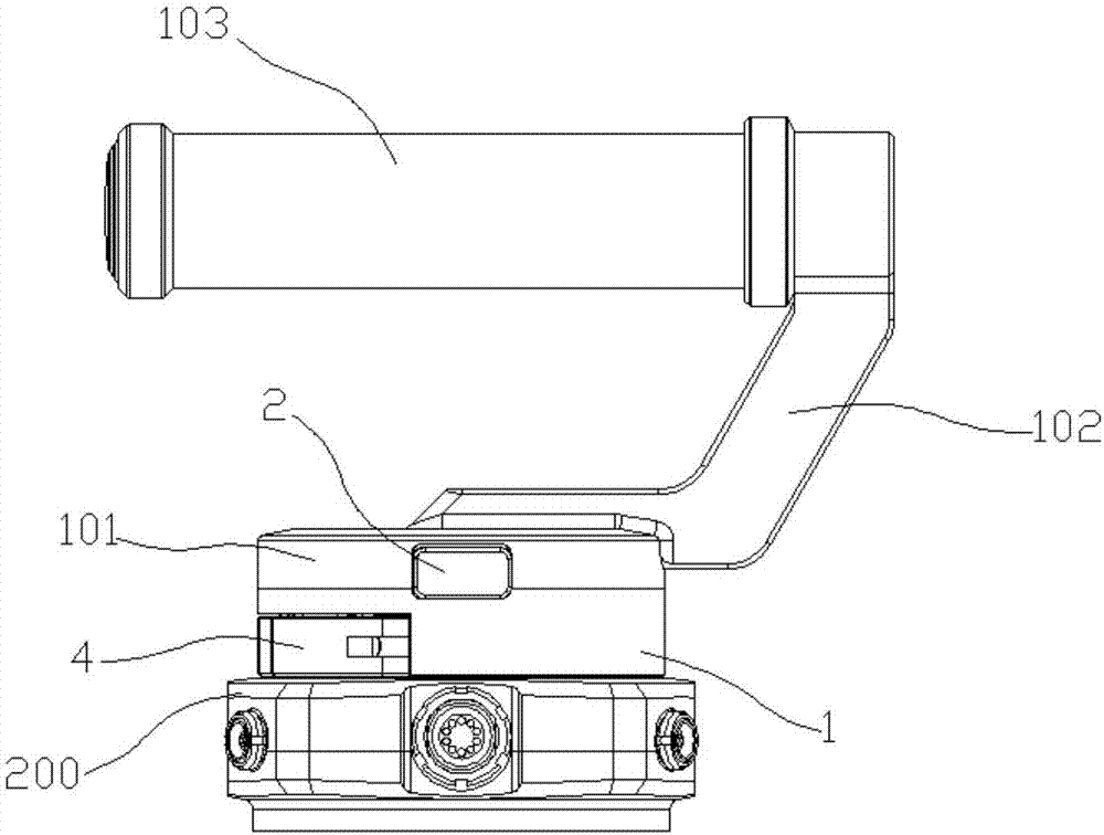 Connecting device, pantilt assembly having same and shooting assembly