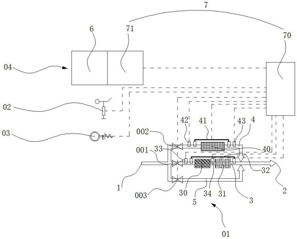 Tail gas treatment system for fuel train and control method of tail gas treatment system