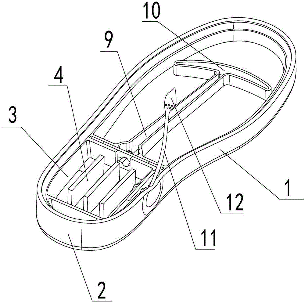 Ventilating sole and ventilating method thereof