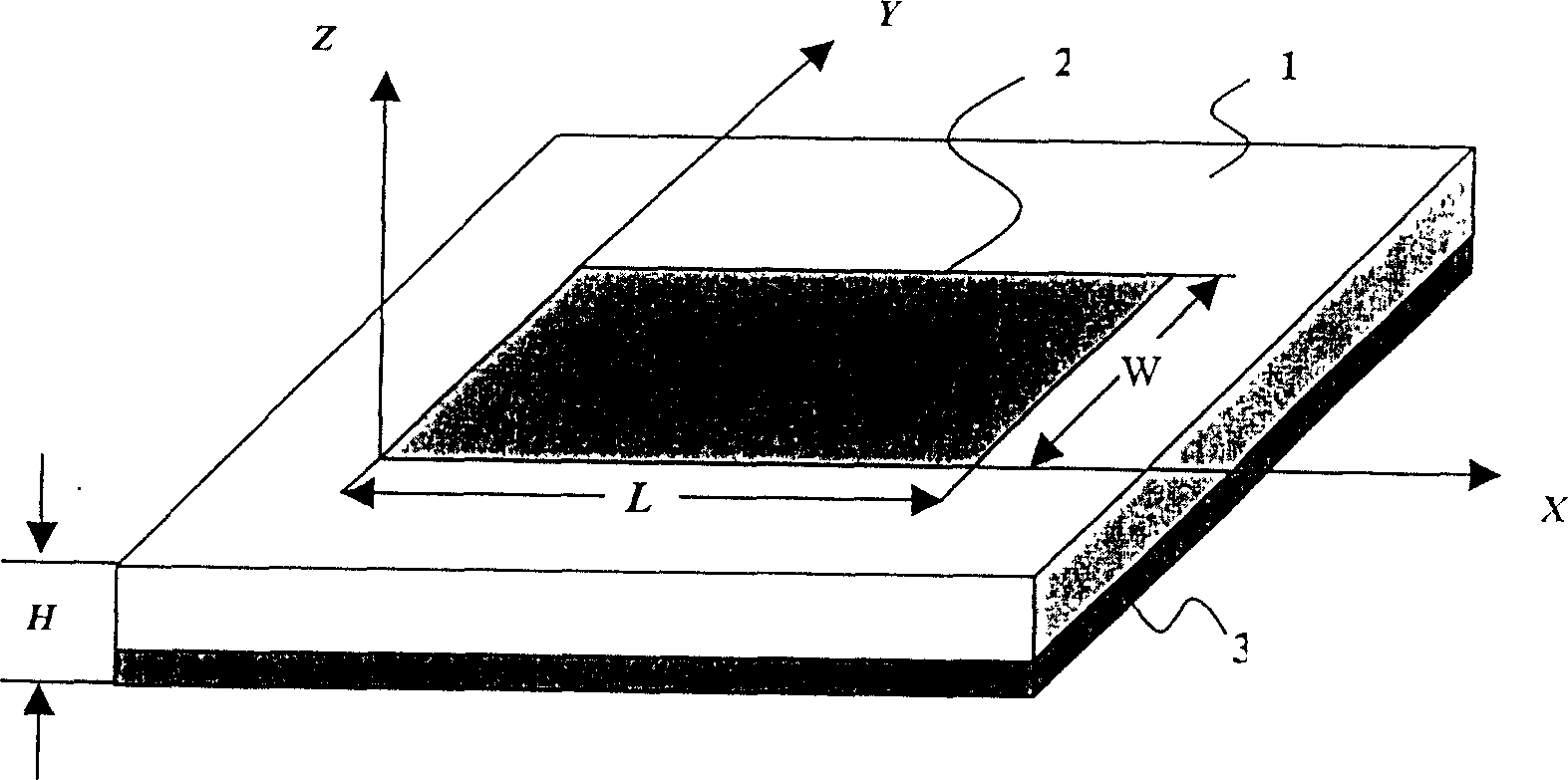 Broadband microstrip antenna and its feed matching device and method