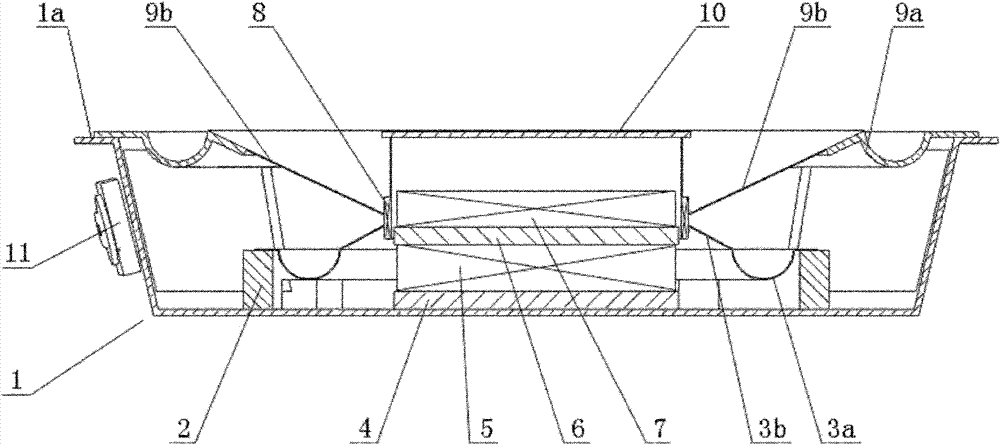 Dual-sound basin thin speaker