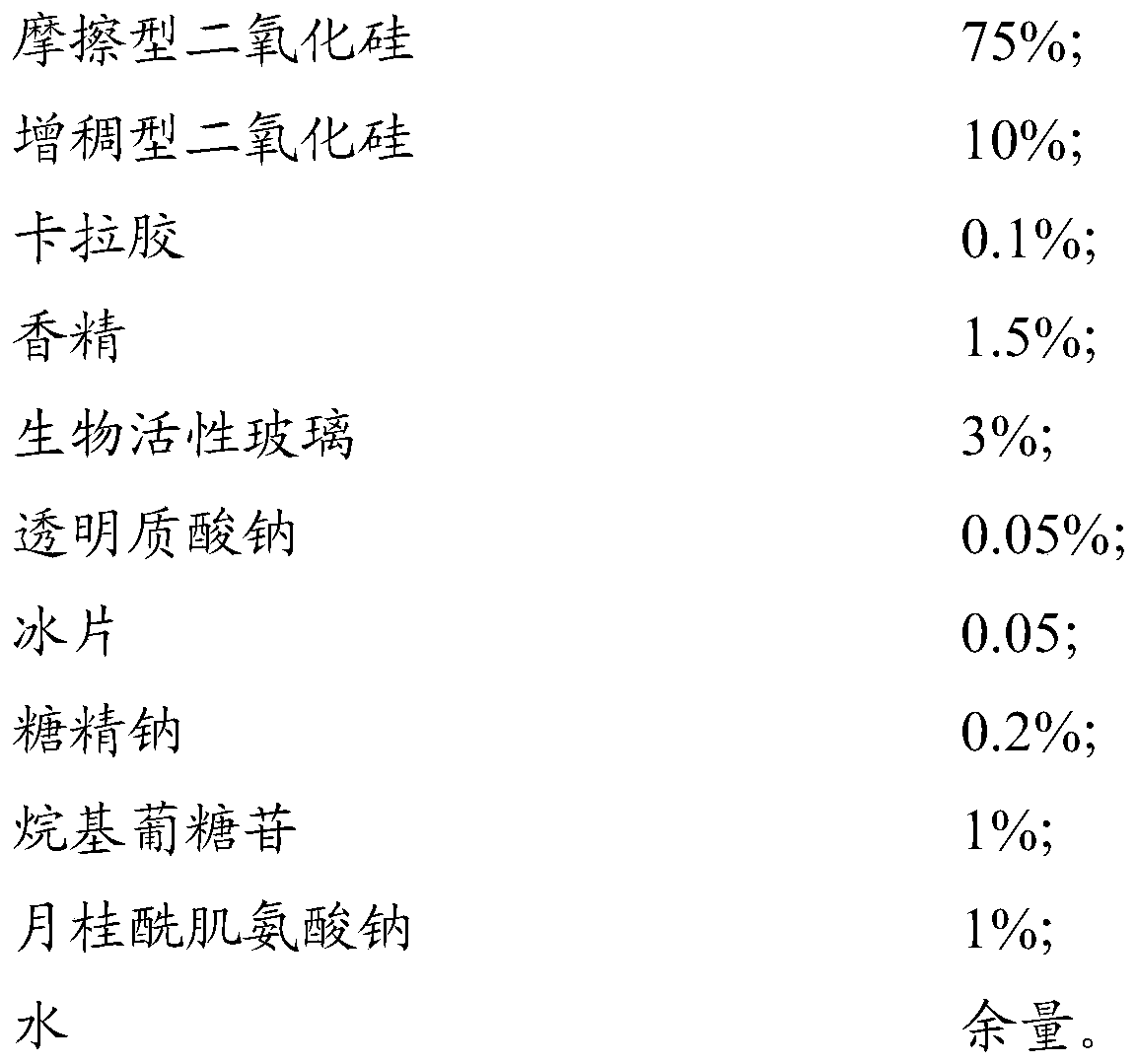 Tooth powder having function of repairing oral mucosa and preparation method of tooth powder