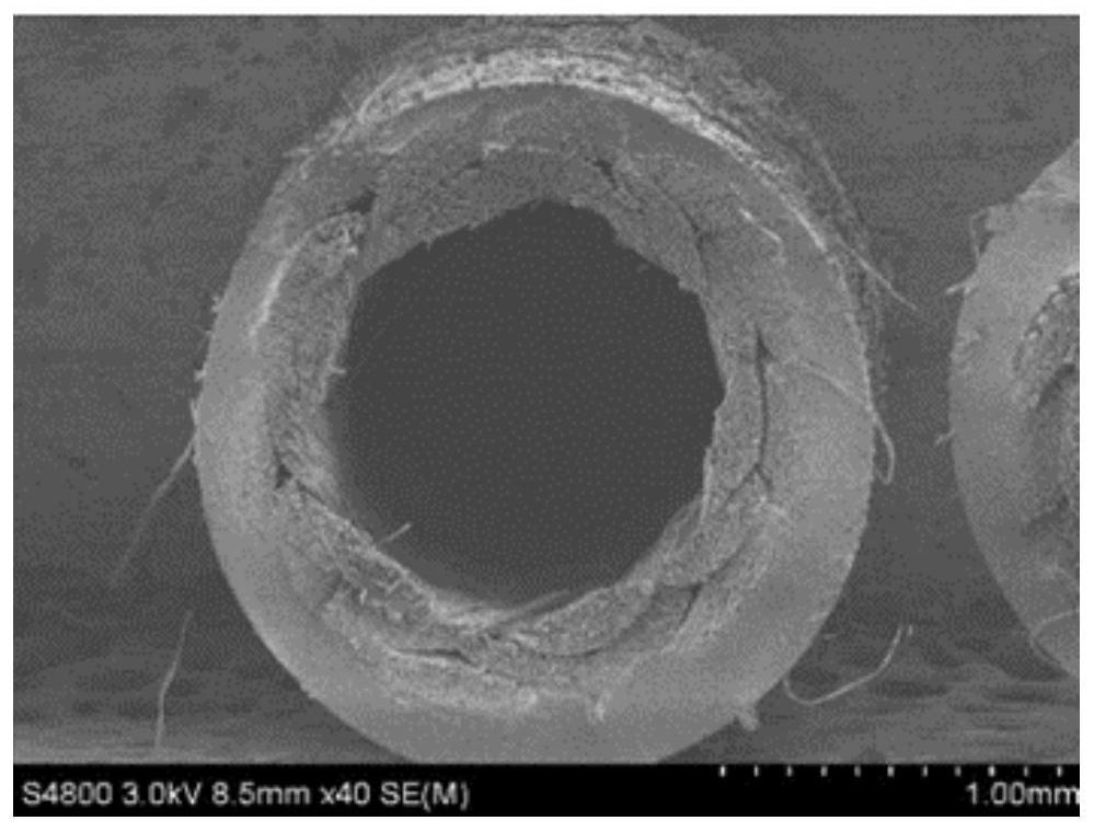 Hollow fiber braided tube filter membrane for reducing sewage as well as preparation method and application of hollow fiber braided tube filter membrane