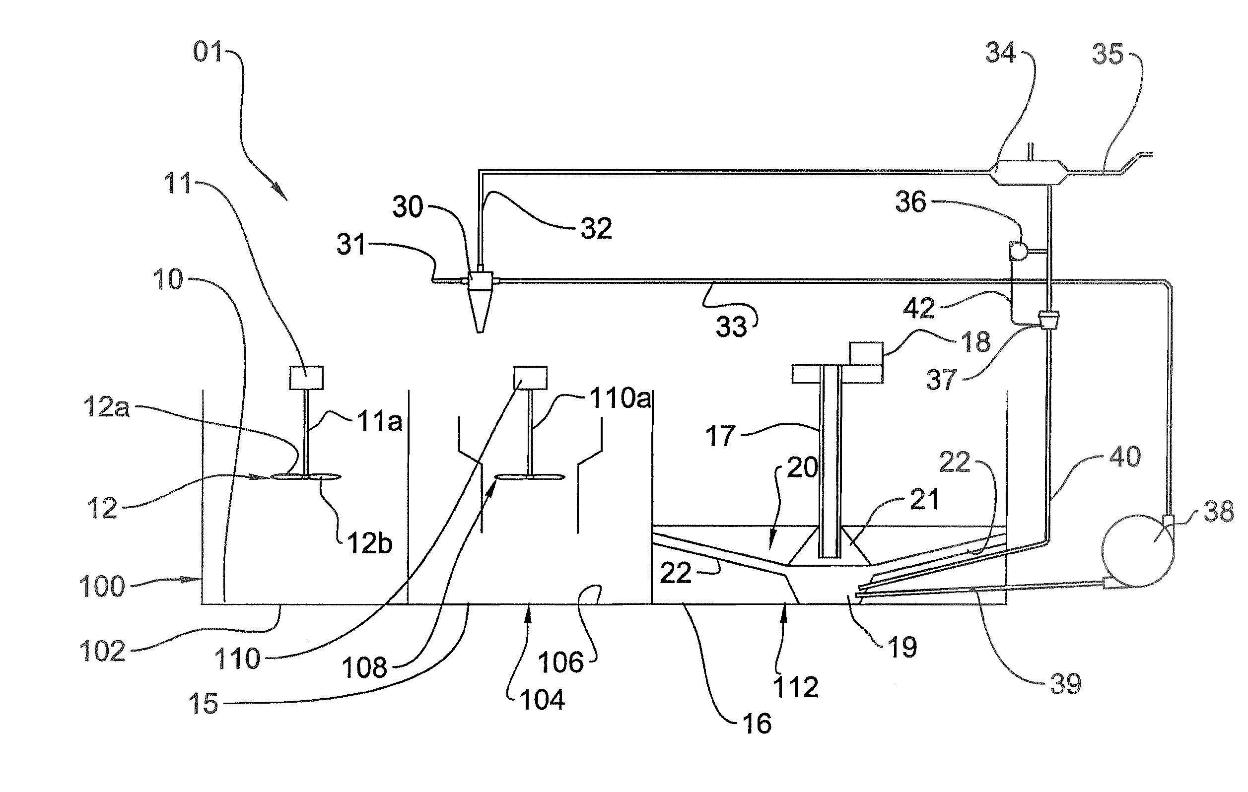 Ballast flocculation and sedimentation water treatment system with simplified sludge recirculation, and process therefor