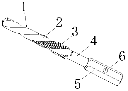 High-machining-precision integrated type hole drilling tapping tool and manufacturing method thereof