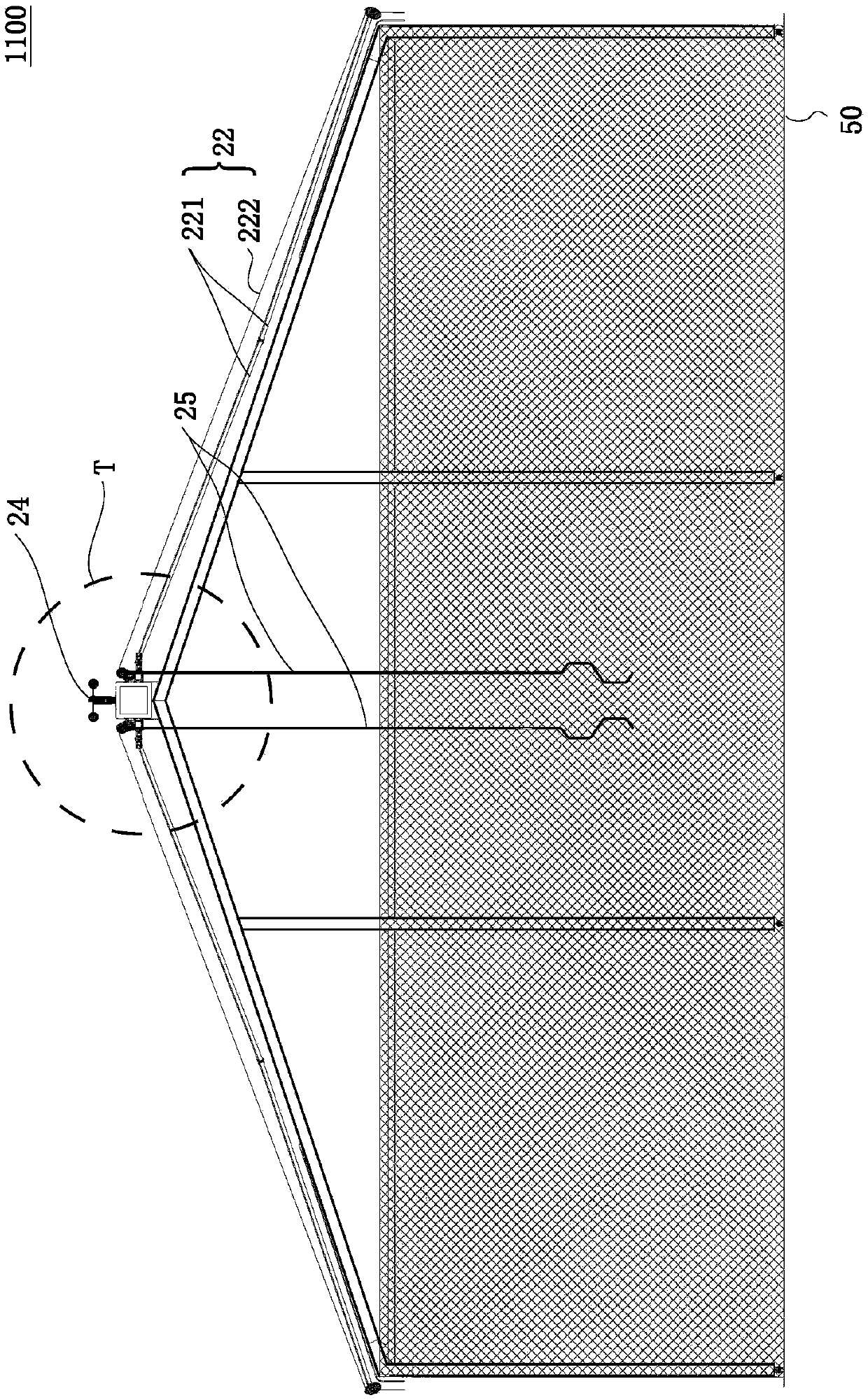 Shed frame structure with openable ceiling, openable ceiling and mounting method of shed frame structure with openable ceiling