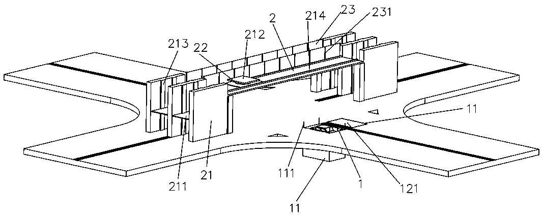 Road intersection stereoscopic passing device