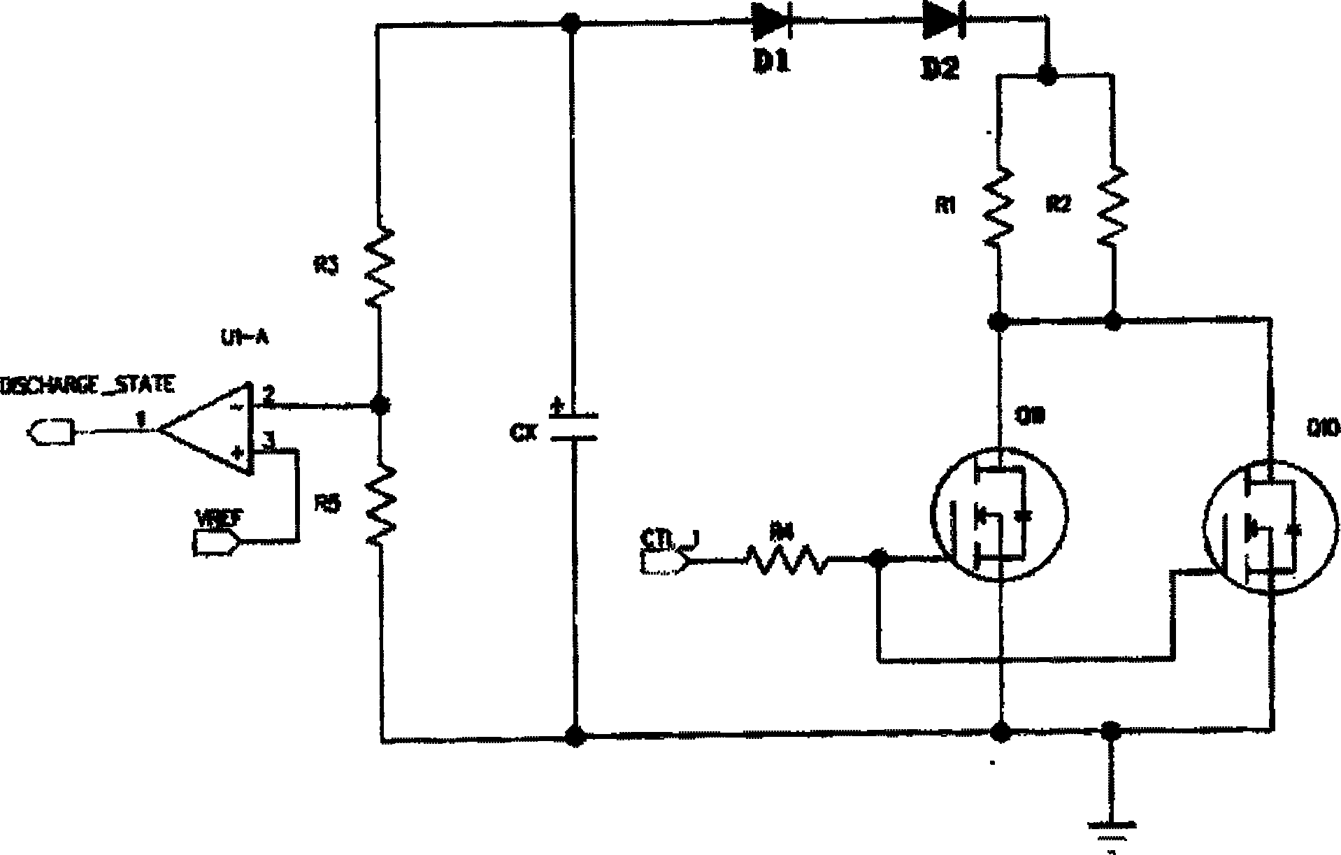 Discharging method and device of capacity fall-off tester