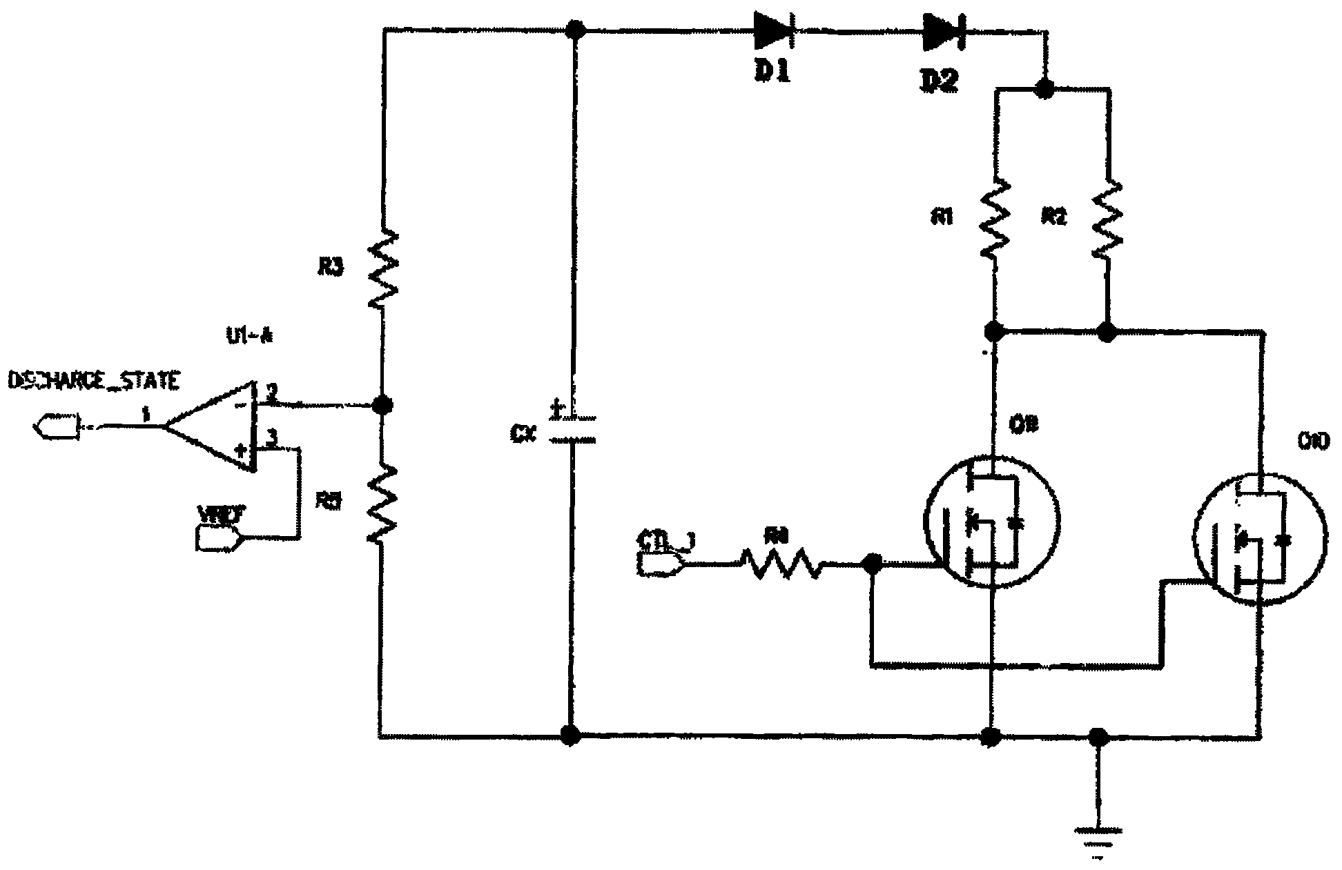 Discharging method and device of capacity fall-off tester