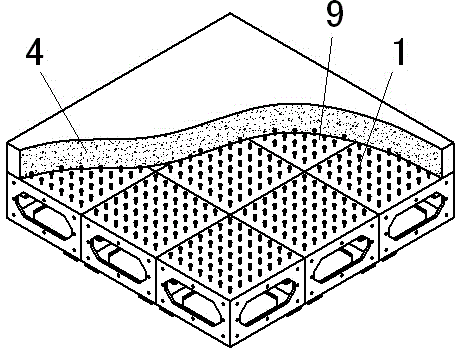 Combined long-span ribbed slab structure