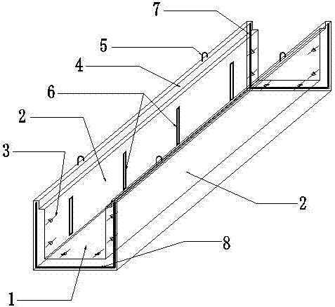 Power transmission line recessed assembled cable trench and laying method thereof