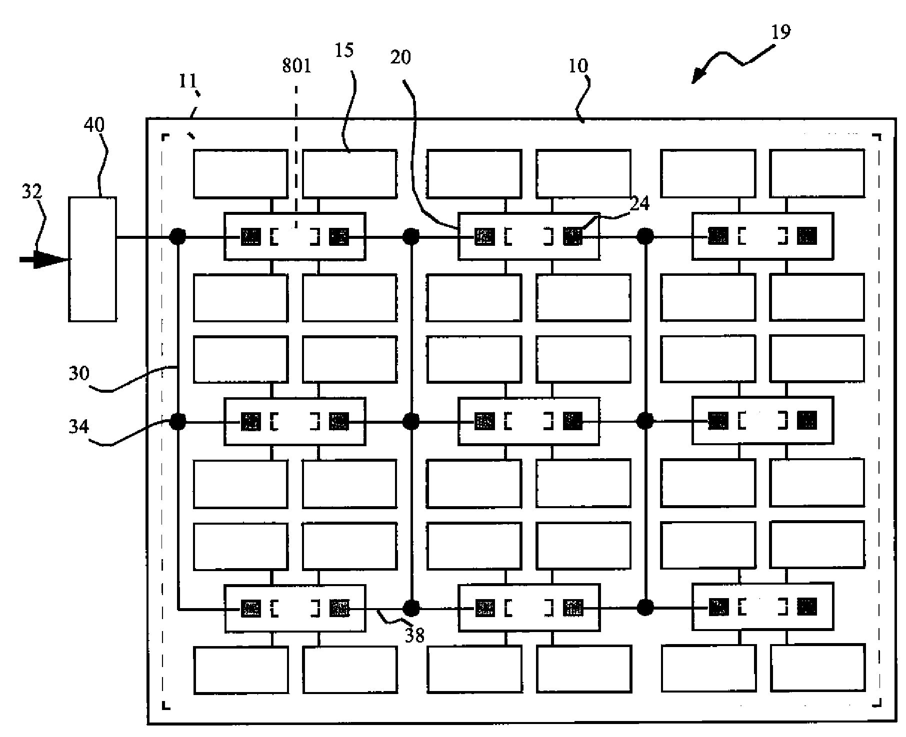 Display device with parallel data distribution