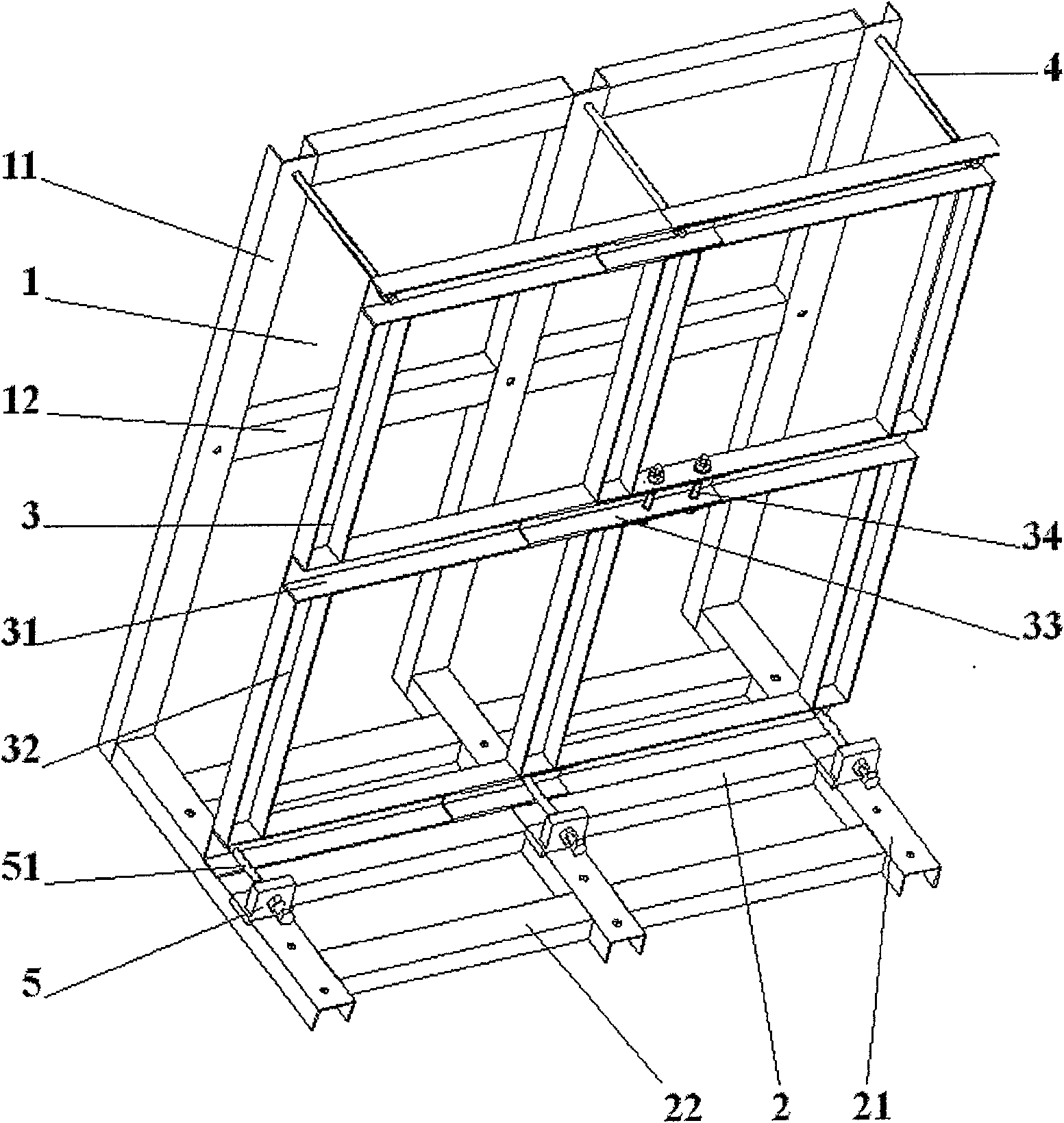 Pressure fatigue test stand test piece fixing device