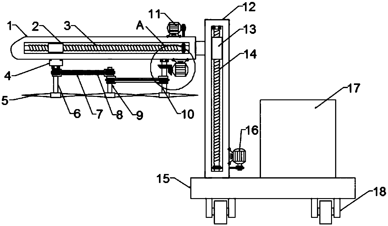 Municipal isolation green belt trimming device