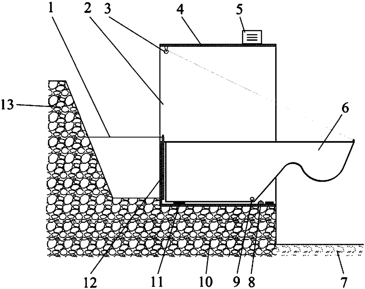 Self-bucket-tipping type irrigation water amount measuring device