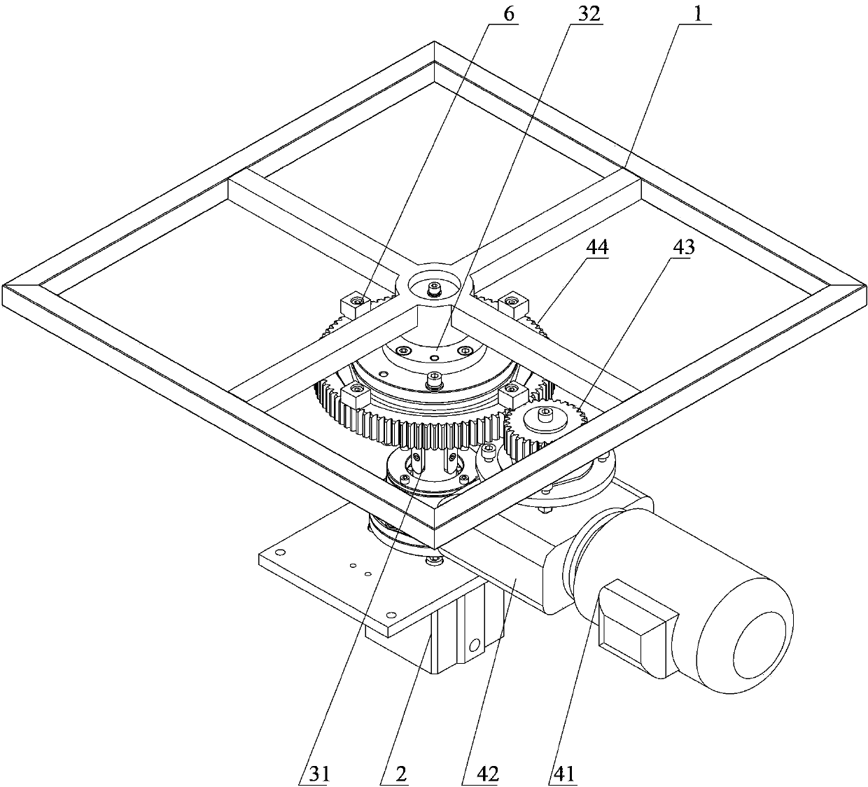 Jacking and rotating device