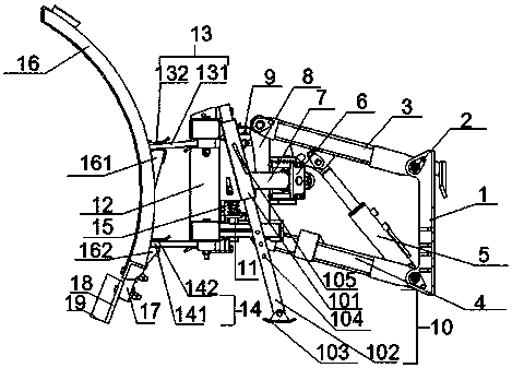 A snow pushing device for a high-speed snow removal vehicle