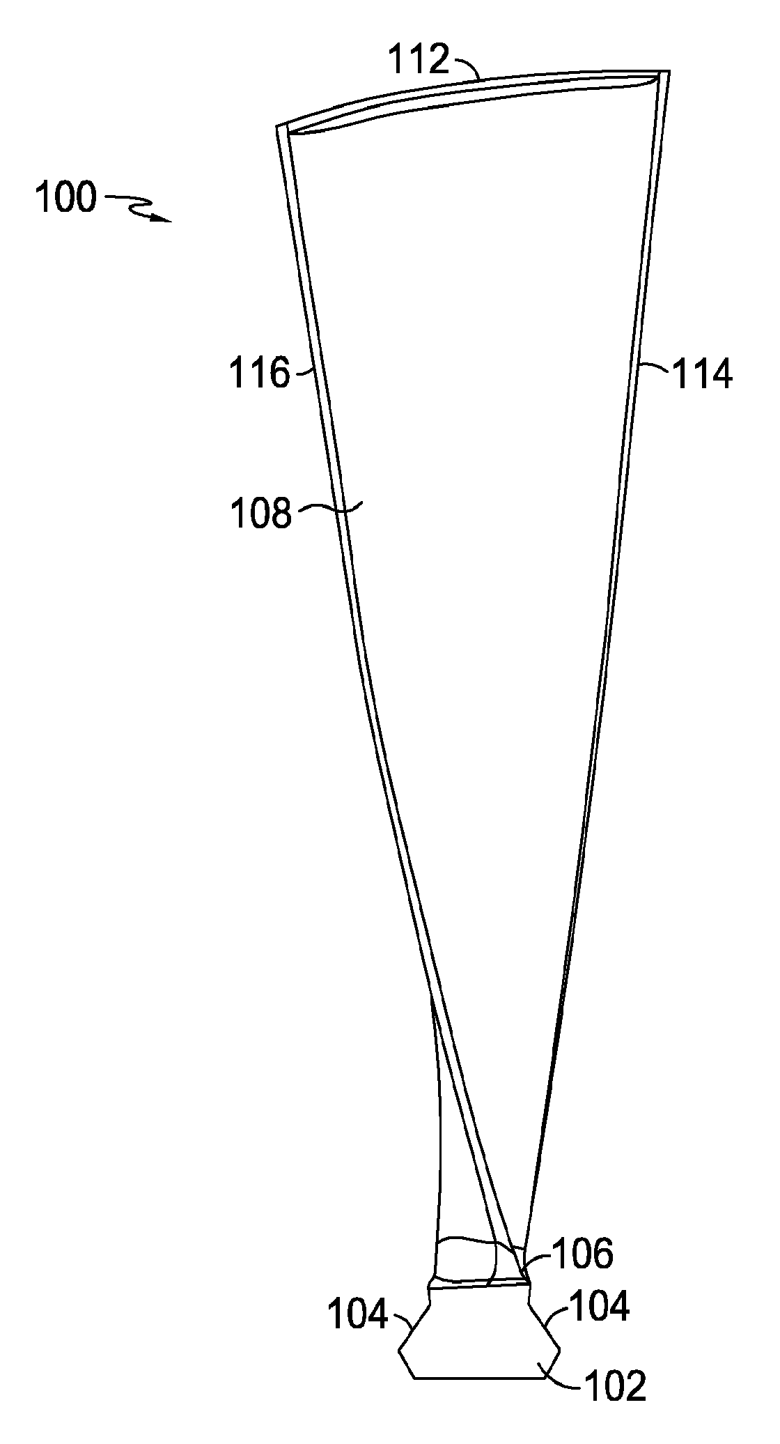 Unflared compressor blade