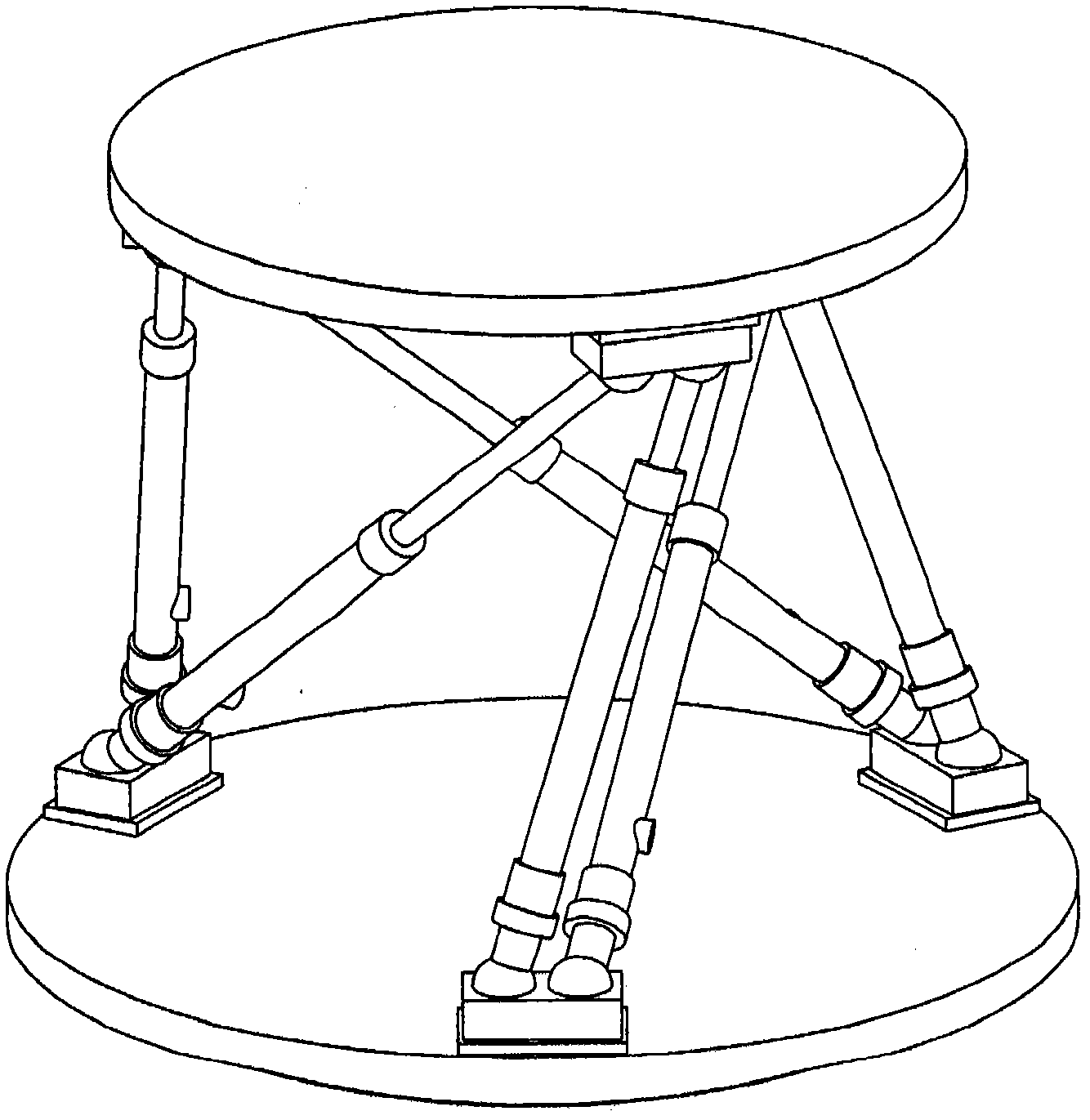 Hydraulic simulator platform infinitely rotating around Z-axis