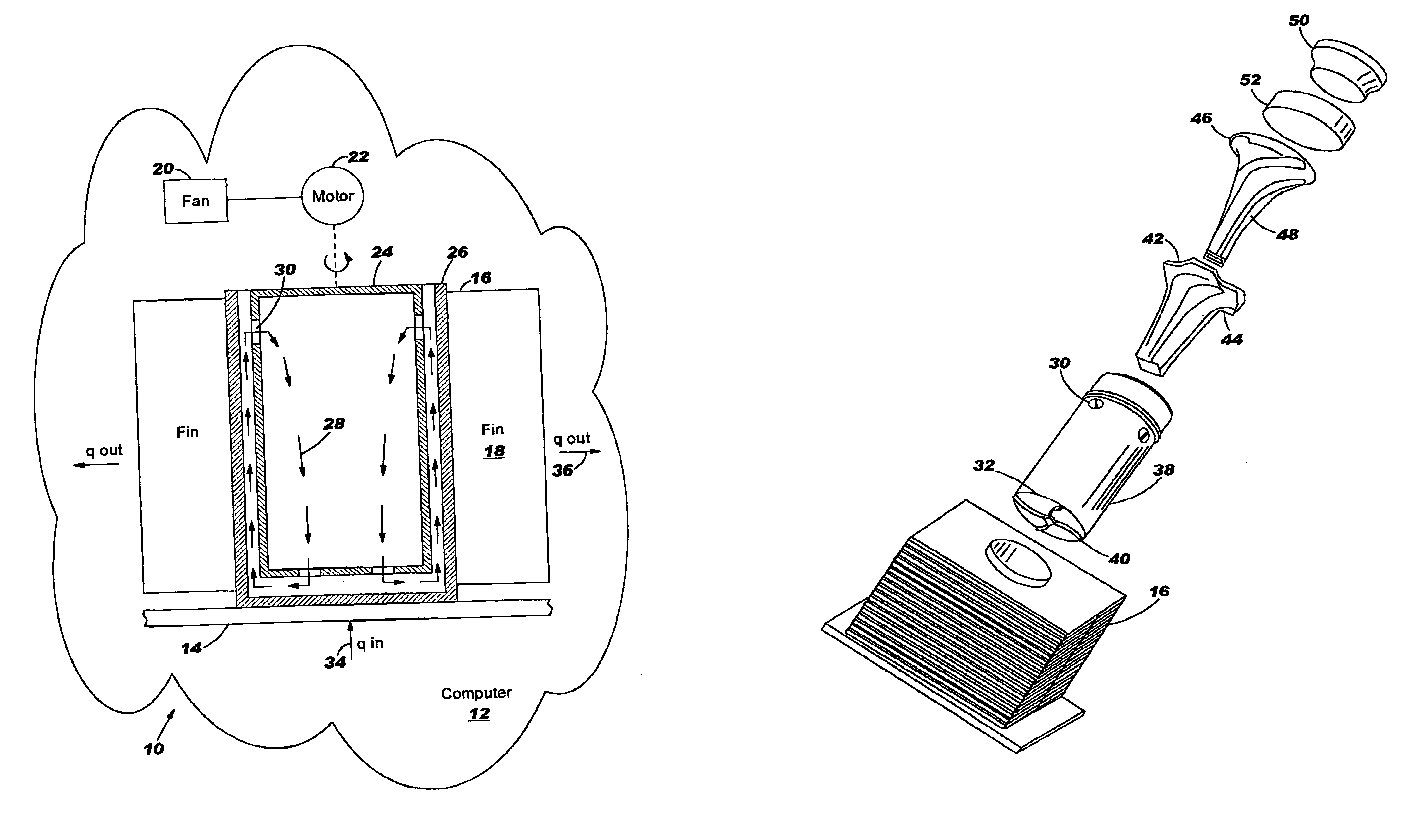 Minimal fluid forced convective heat sink for high power computers