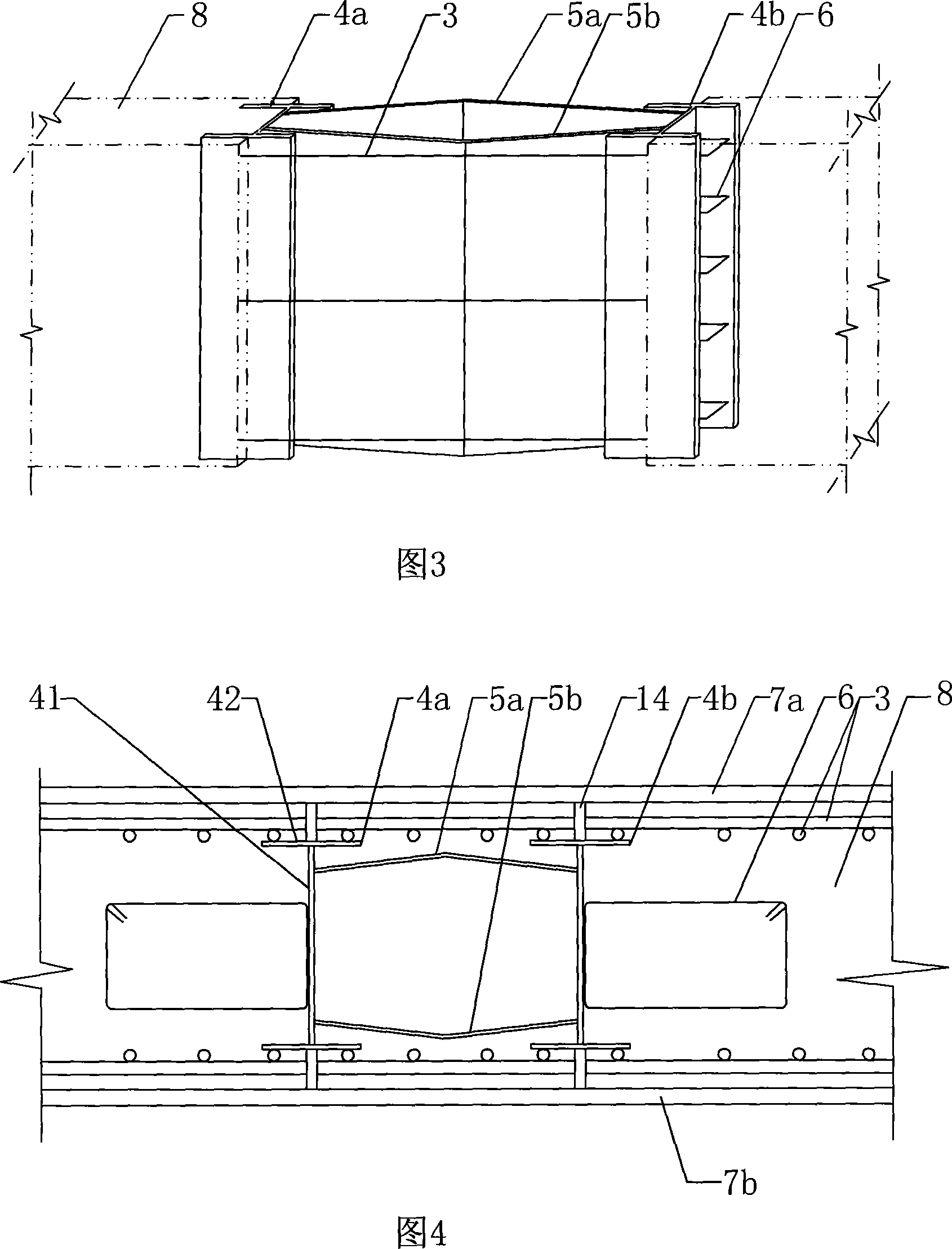 Post-pouring type deformation device and construction method thereof