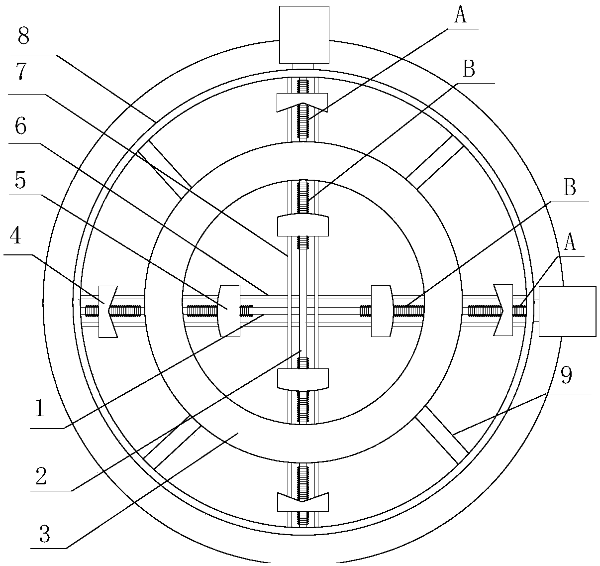 A linkage self-locking automobile wheel hub fixing device