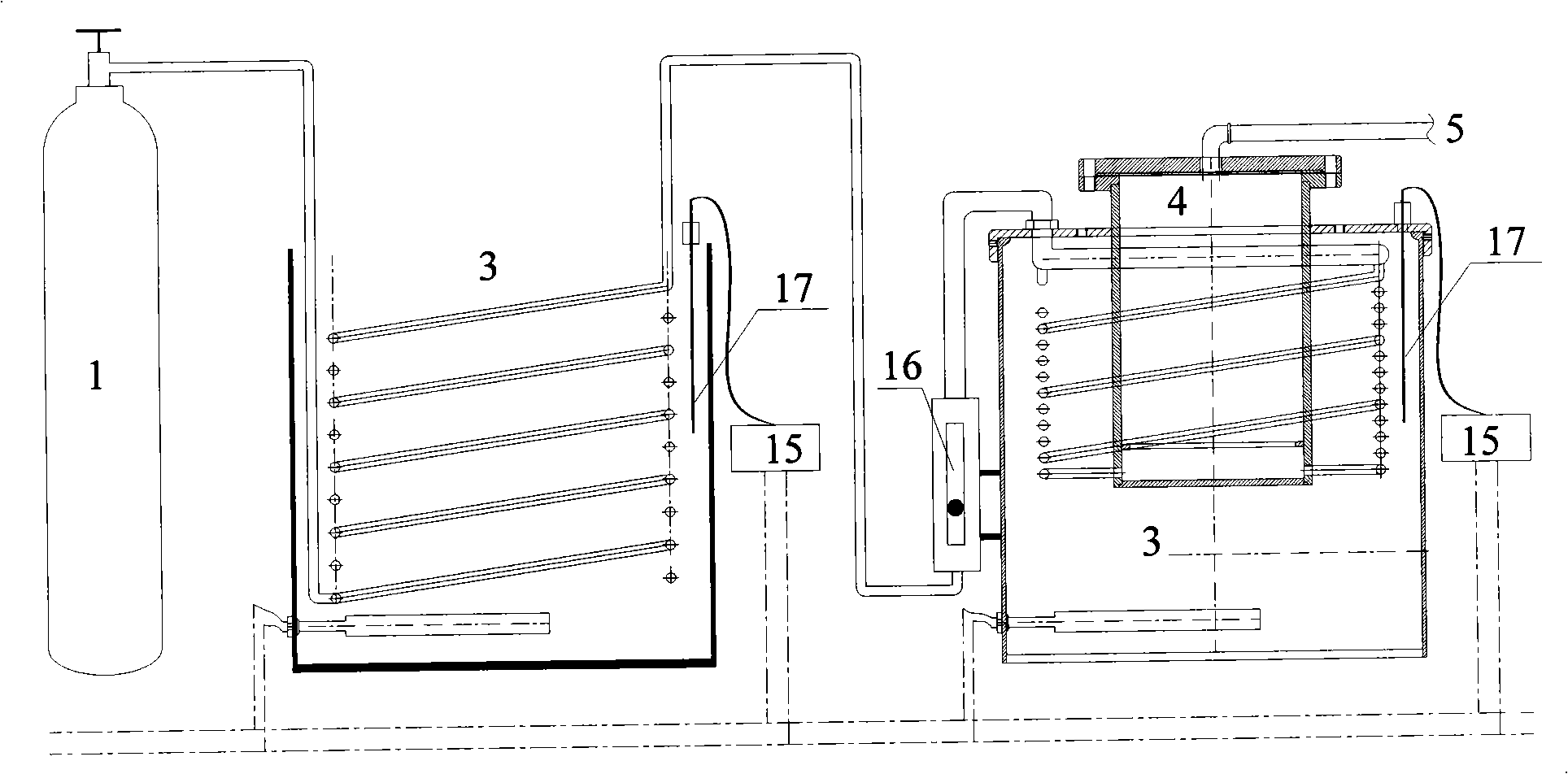 Ferrocene extinguishment experiment system