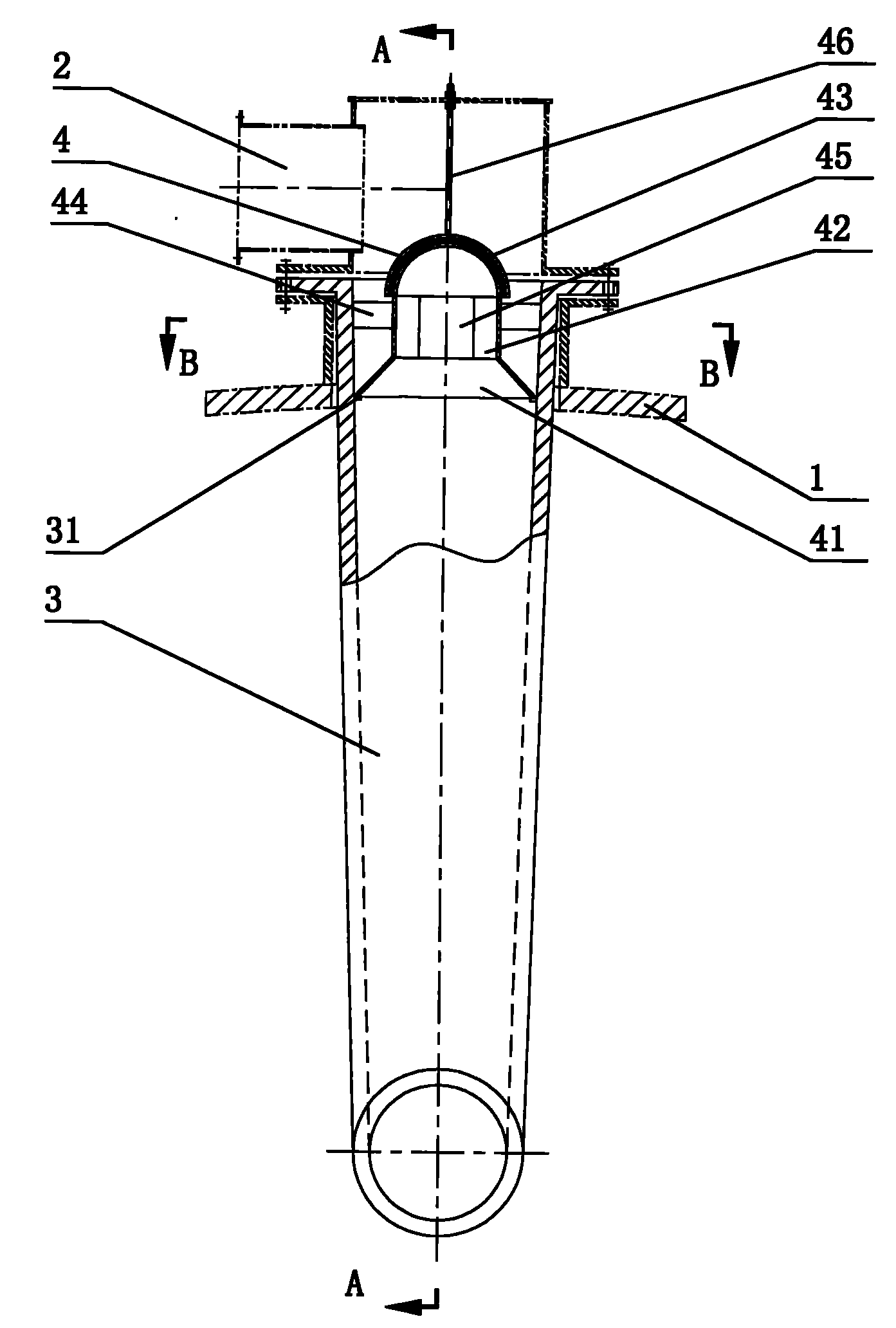 Secondary air nozzle of rotary kiln